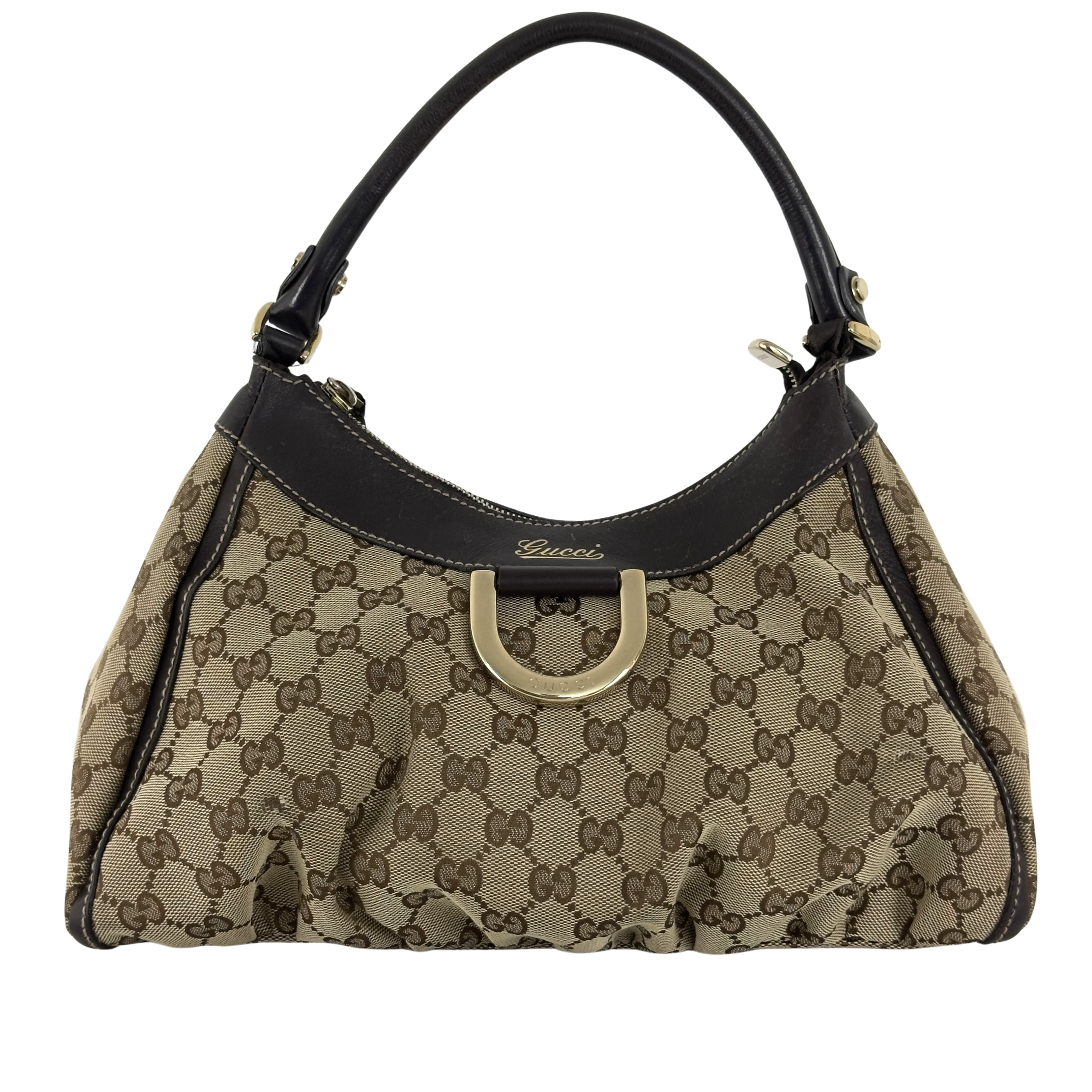 Sac à main GUCCI Abby Hobo toile et cuir marron