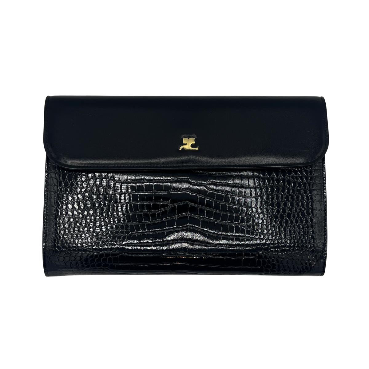 Pochette COURREGES cuir noir
