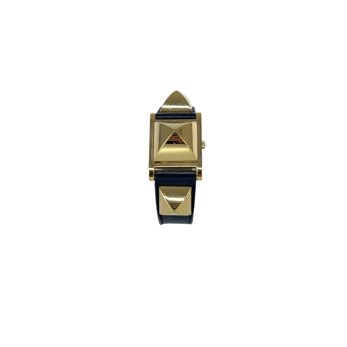 Montre HERMÈS Medor plaqué or doré