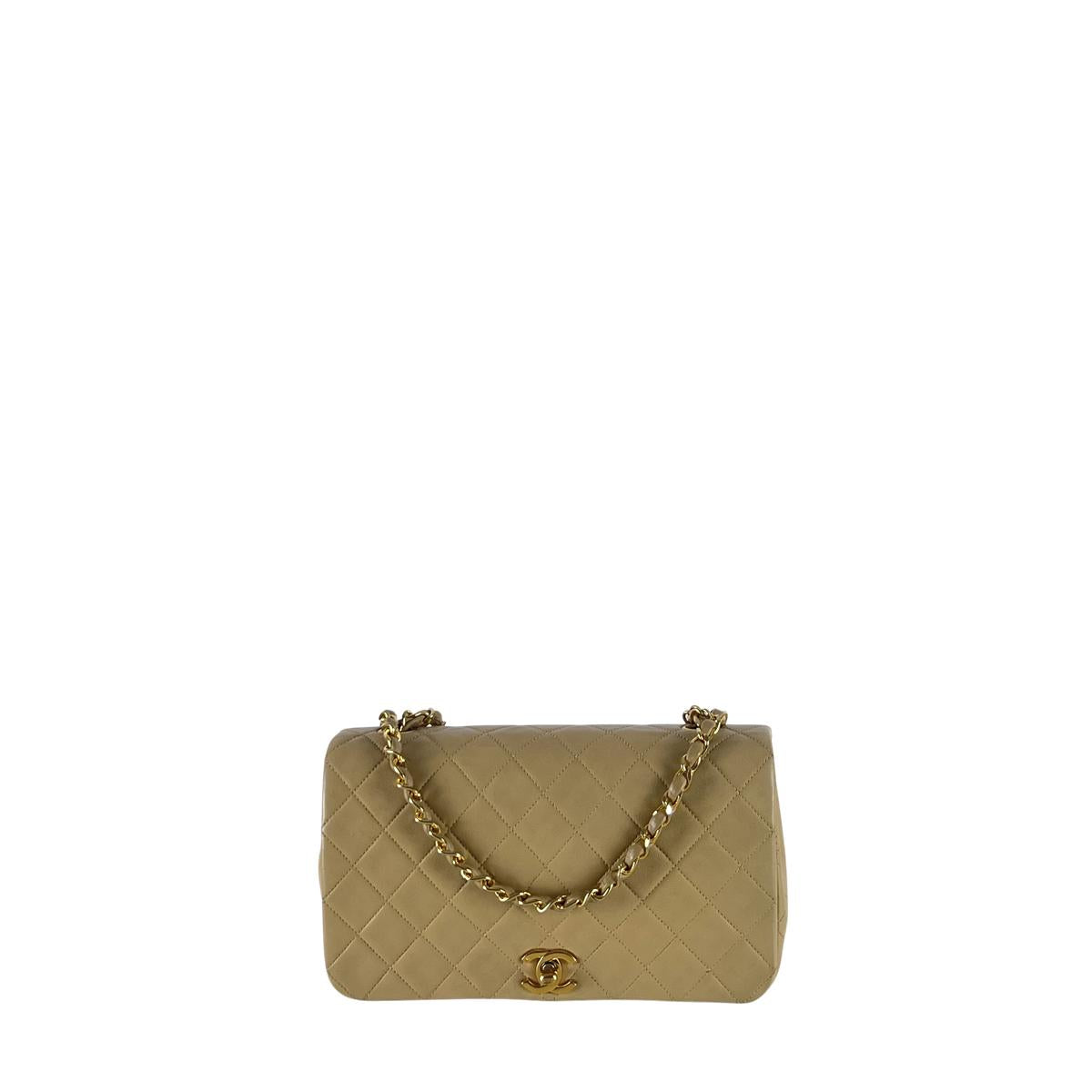 Sac à main CHANEL Timeless Classique Small cuir beige