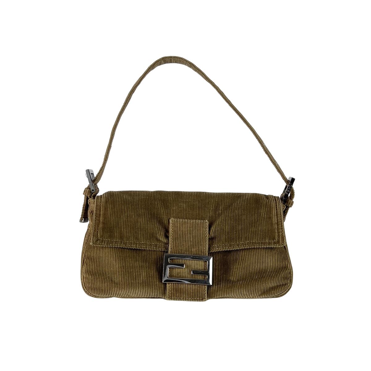 Sac à main FENDI Mamma Baguette suede marron