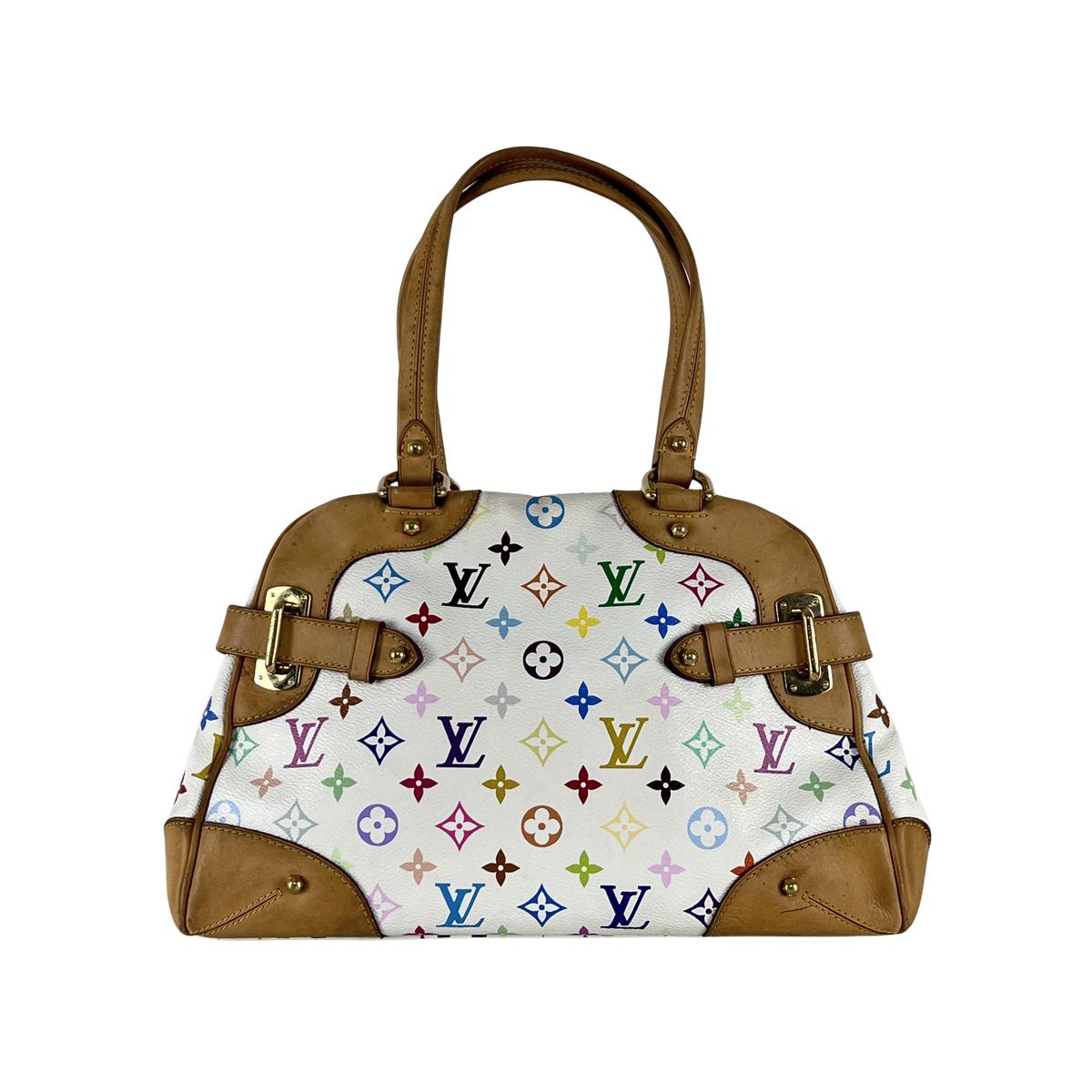 Sac à main LOUIS VUITTON Claudia toile et cuir marron
