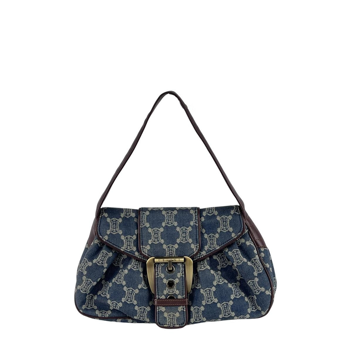 Sac à main CELINE Macadam denim bleu