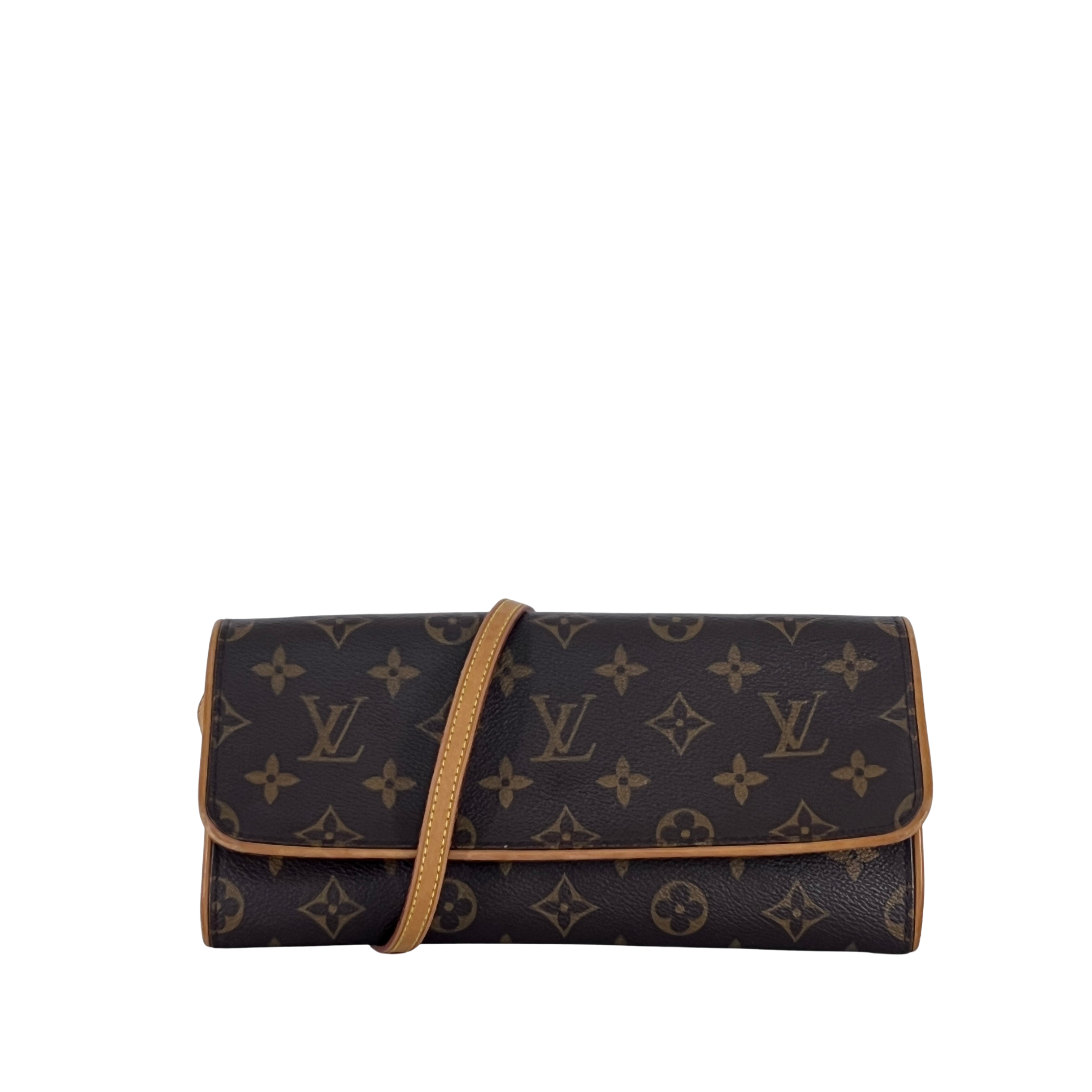 Sac à main LOUIS VUITTON Twin PM toile et cuir marron