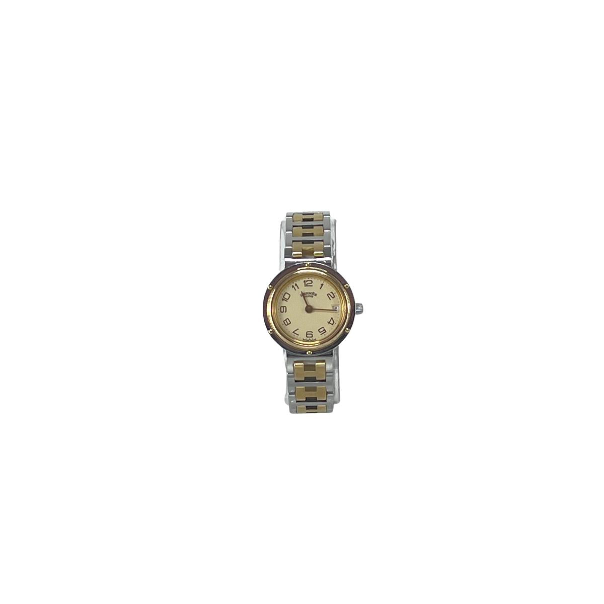 Montre HERMÈS Clipper acier bicolore