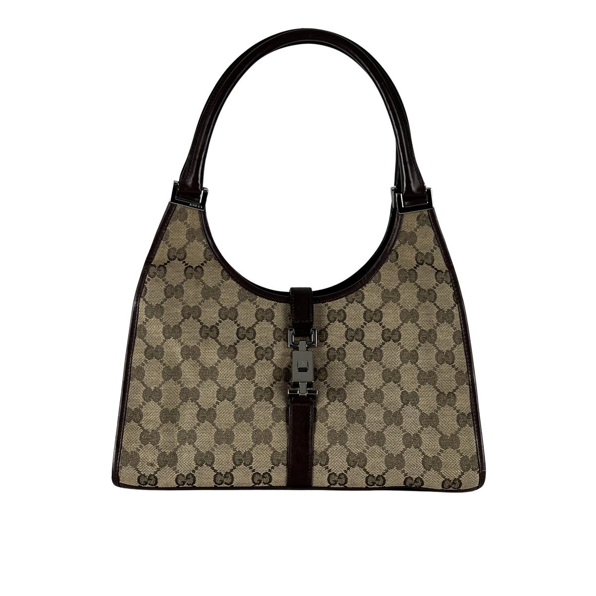 Sac à main GUCCI Jackie toile et cuir marron