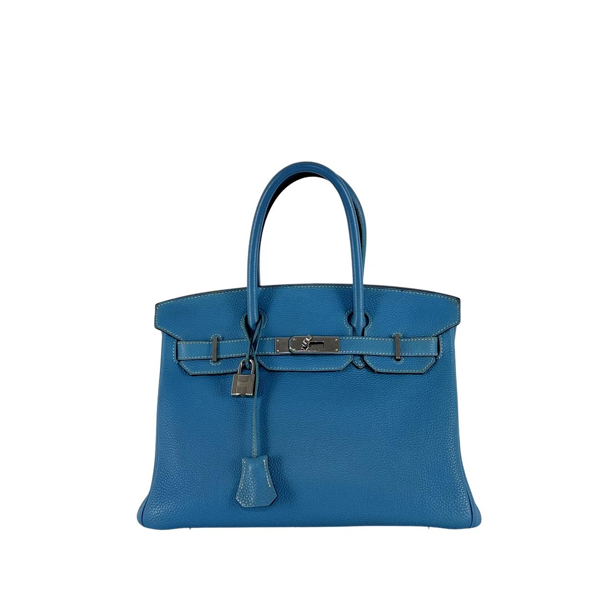 Sac à main HERMÈS Birkin 30 cuir bleu