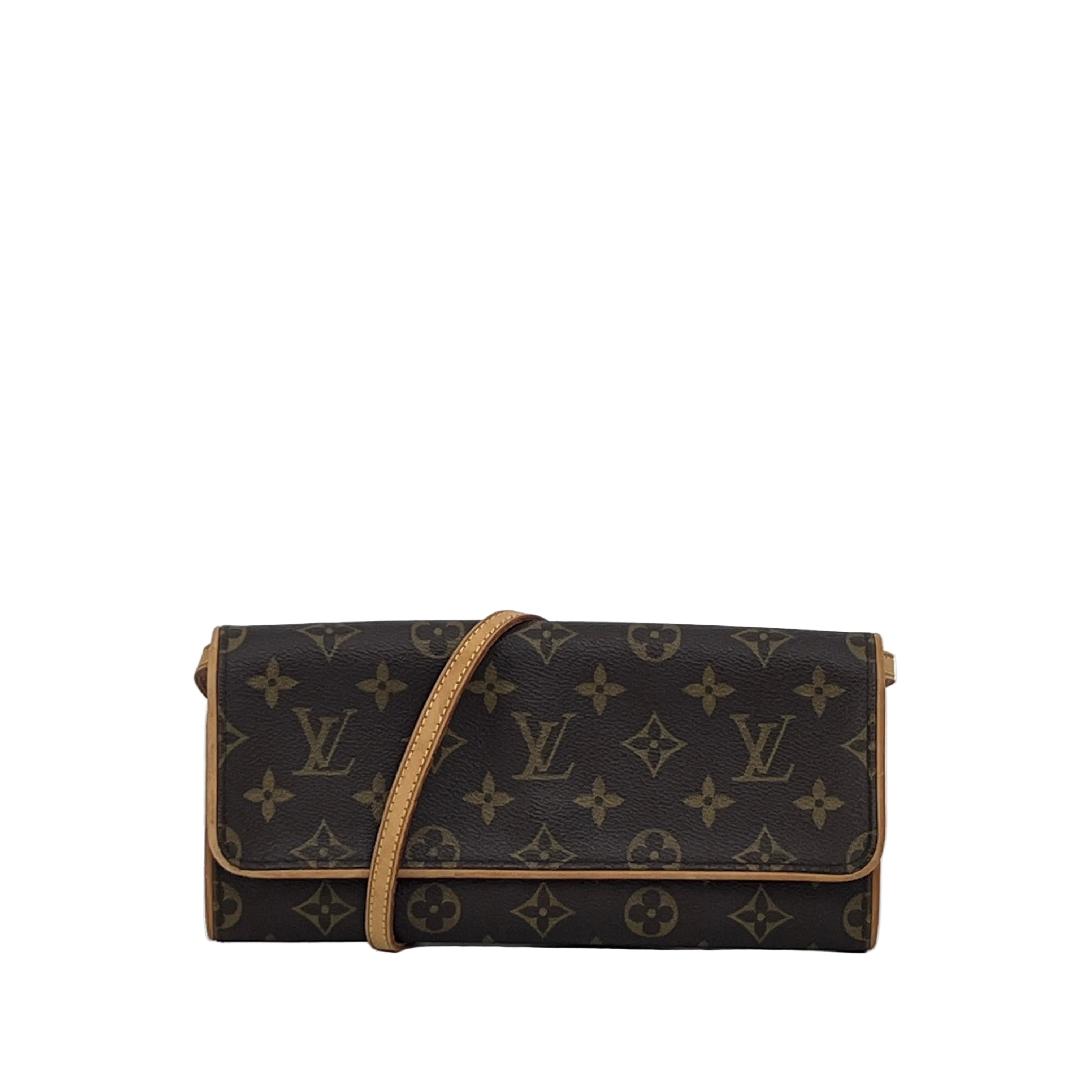 Sac à bandoulière LOUIS VUITTON Twin GM toile et cuir marron vintage 2000