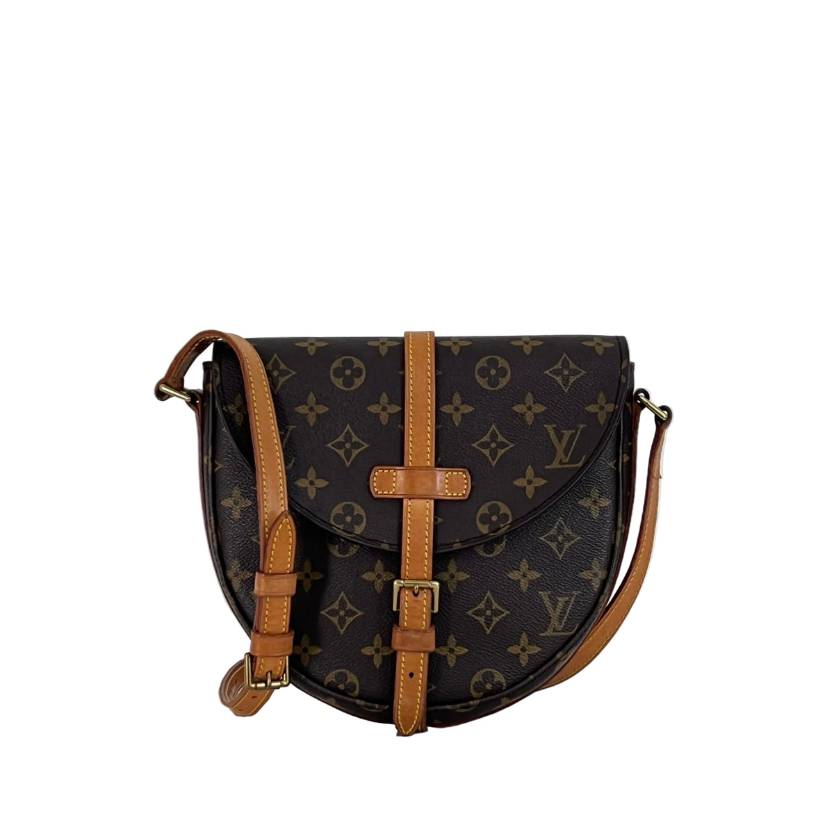 Sac à bandoulière LOUIS VUITTON Chantilly MM toile et cuir marron vintage 1994