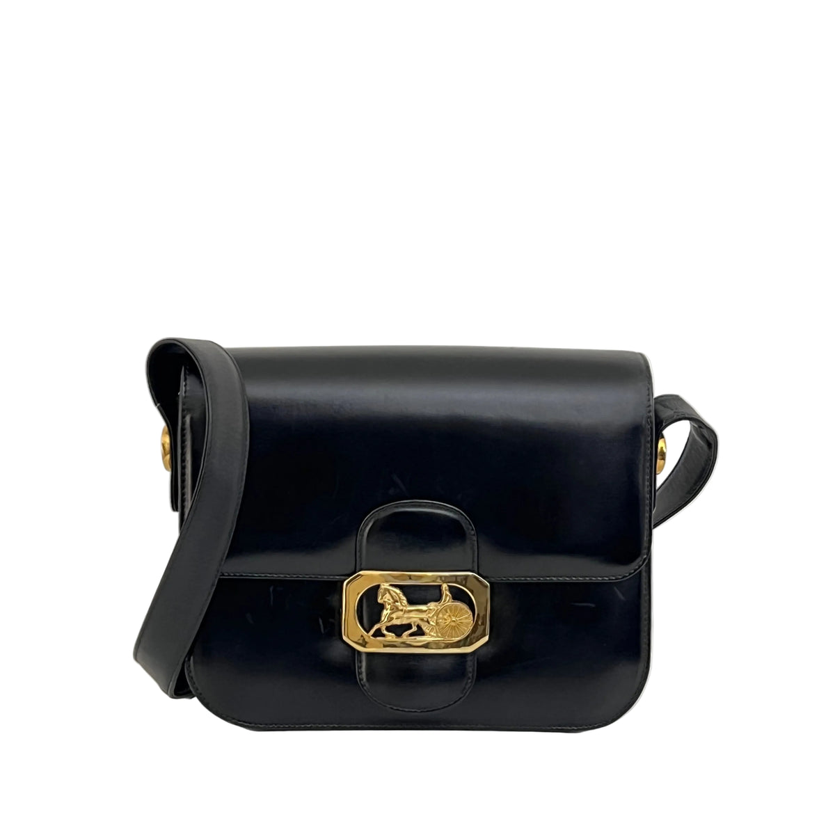 Sac CELINE Triomphe cuir lisse noir