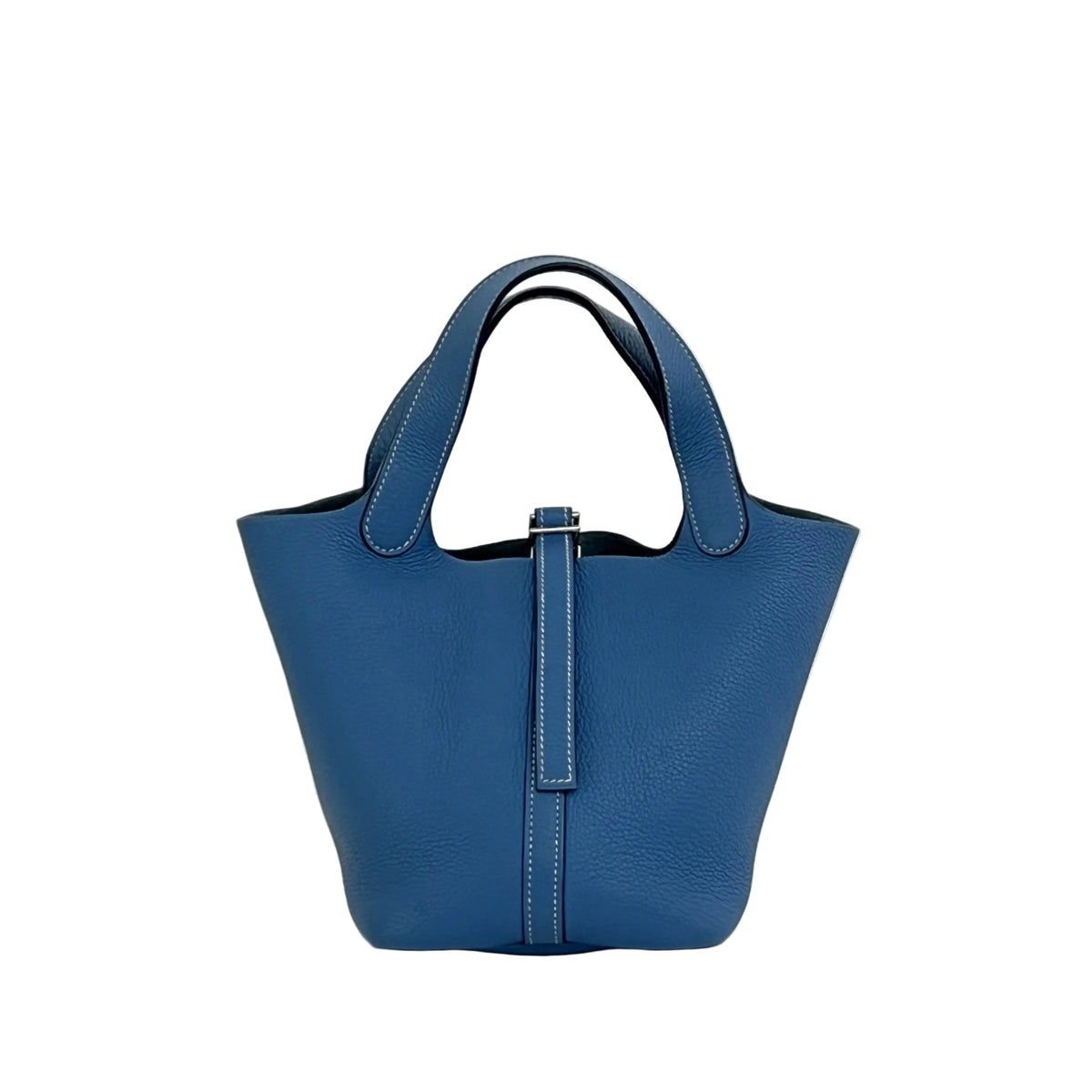 Sac HERMÈS Picotin PM cuir grainé bleu