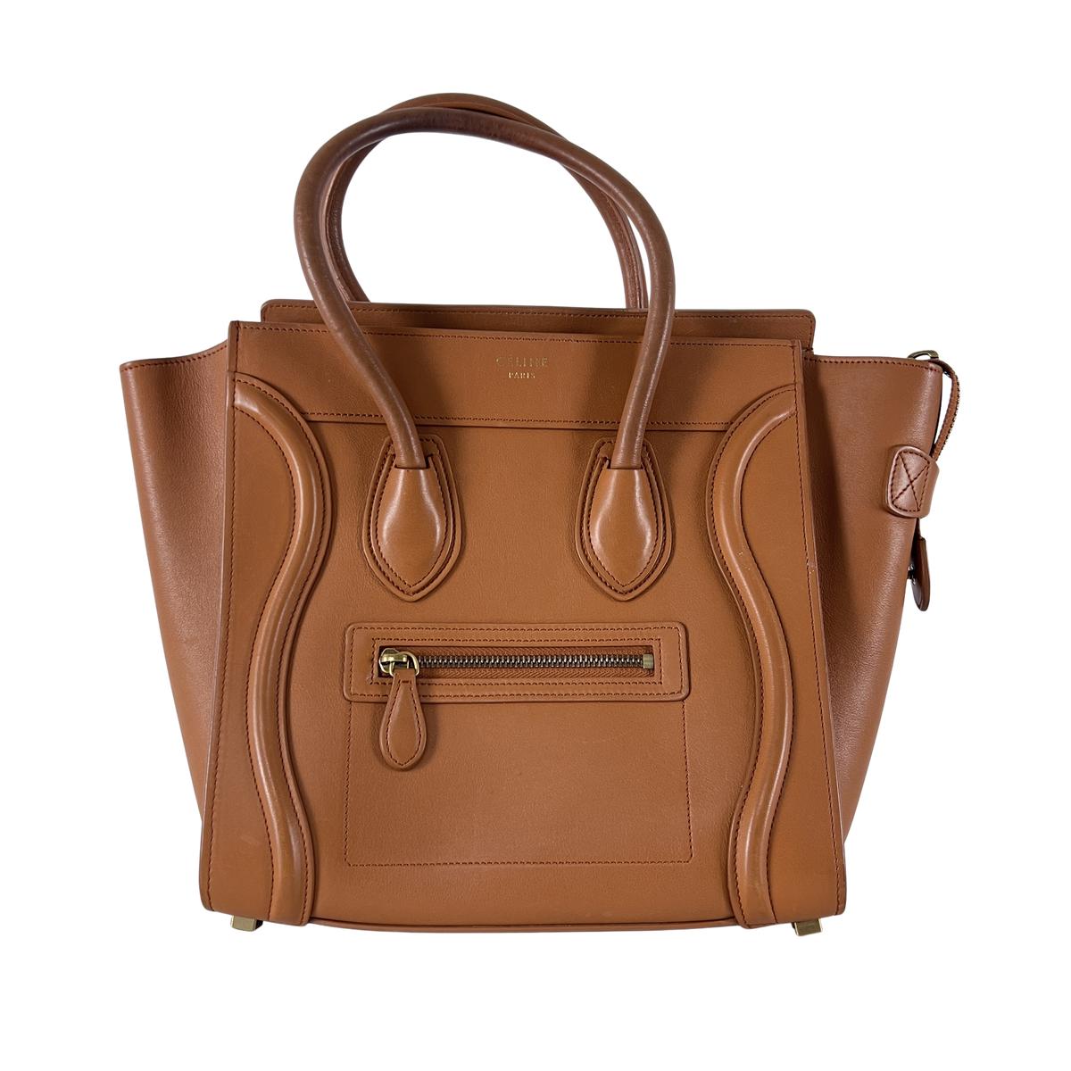 Sac à main CELINE Medium Lugagge cuir marron