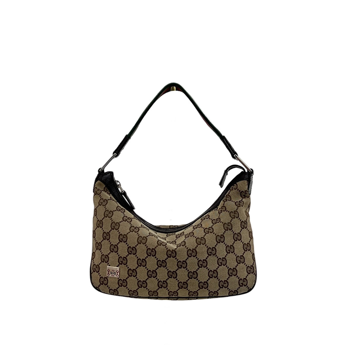 Sac GUCCI Hobo Sherry toile et cuir marron