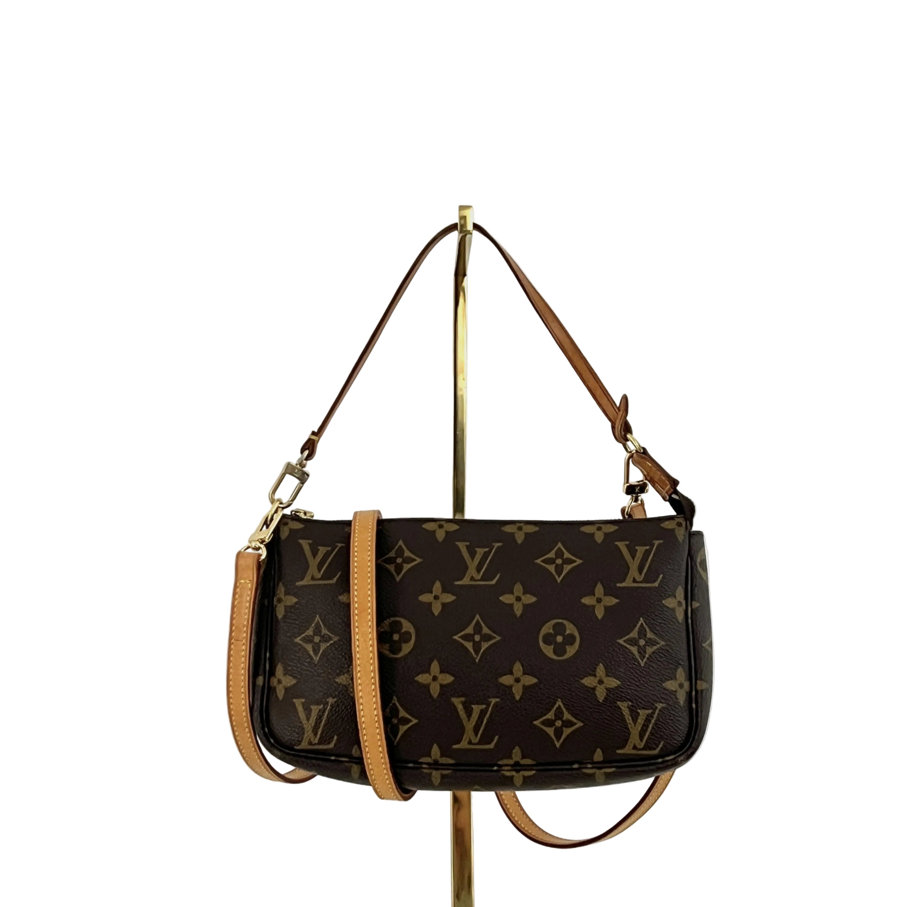 LOUIS VUITTON Pochette Accessoires handbag in brown canvas and leather