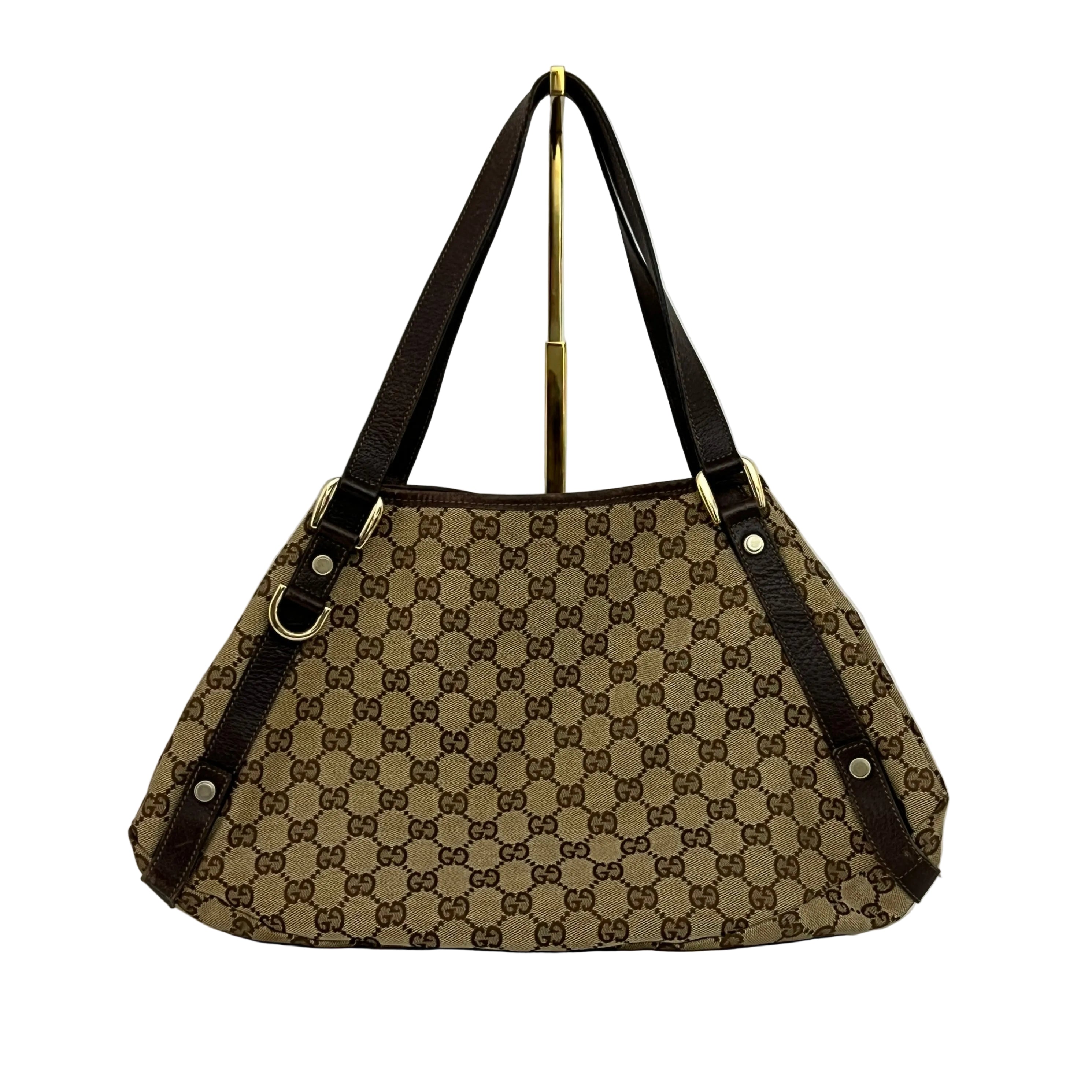 Sac à main GUCCI Tote  toile et cuir marron