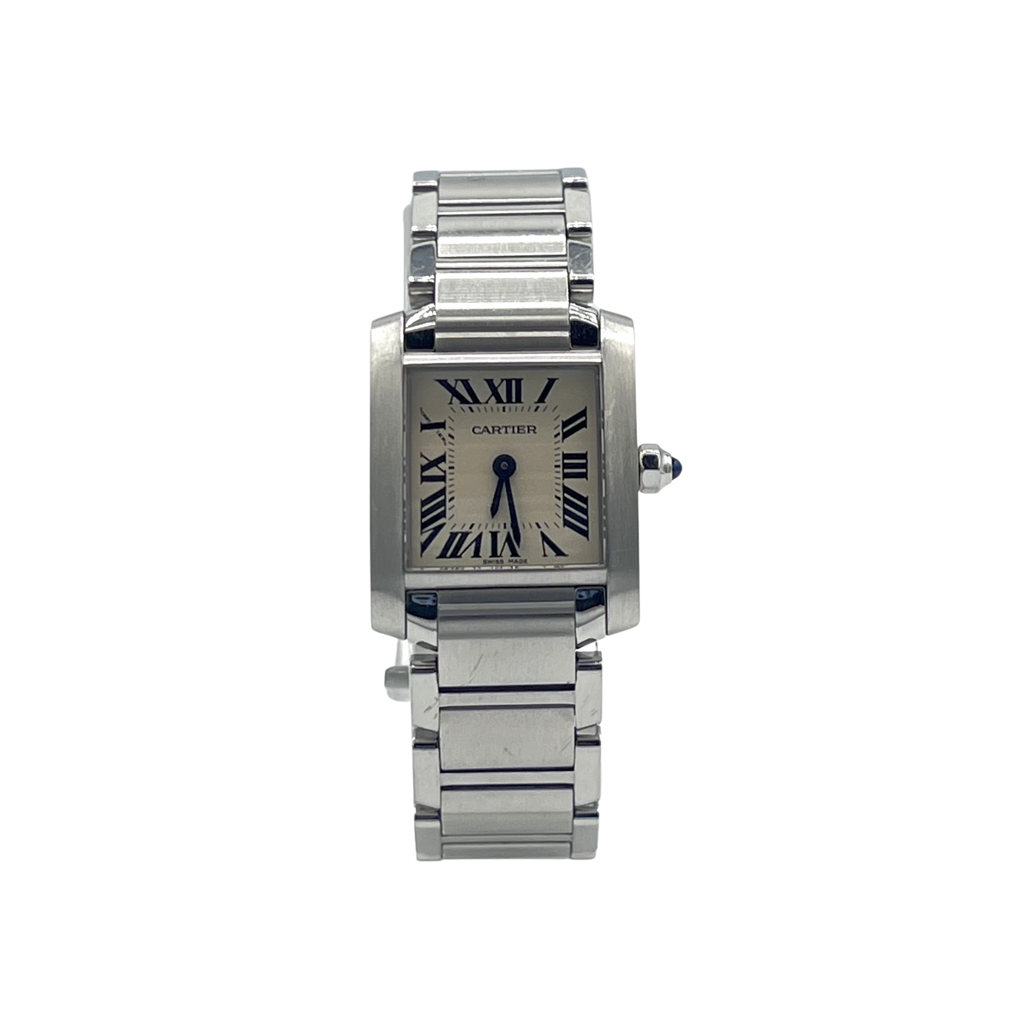 Montre CARTIER Tank Française acier argentée