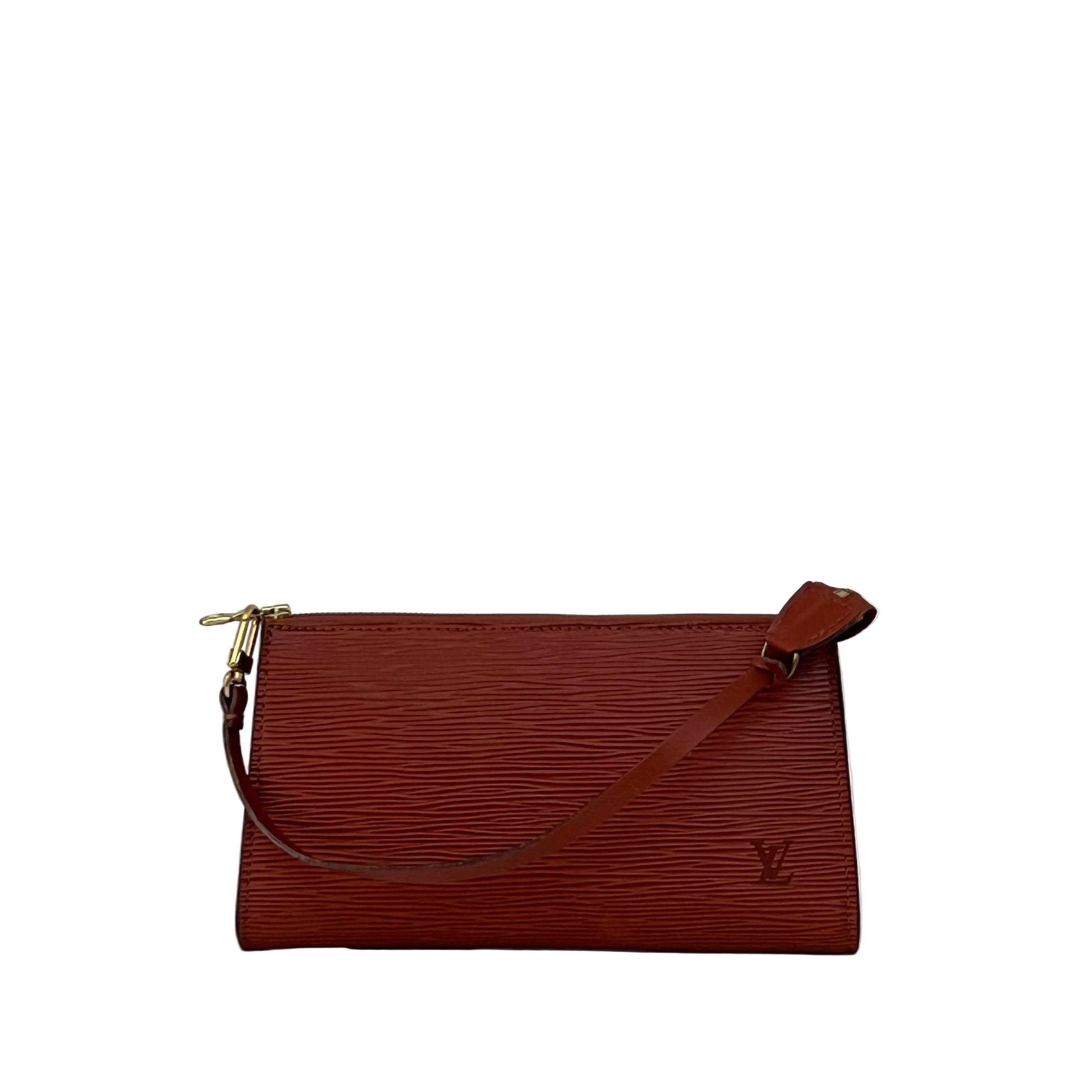 Sac LOUIS VUITTON Pochette Accessoires cuir épi marron vintage 1996
