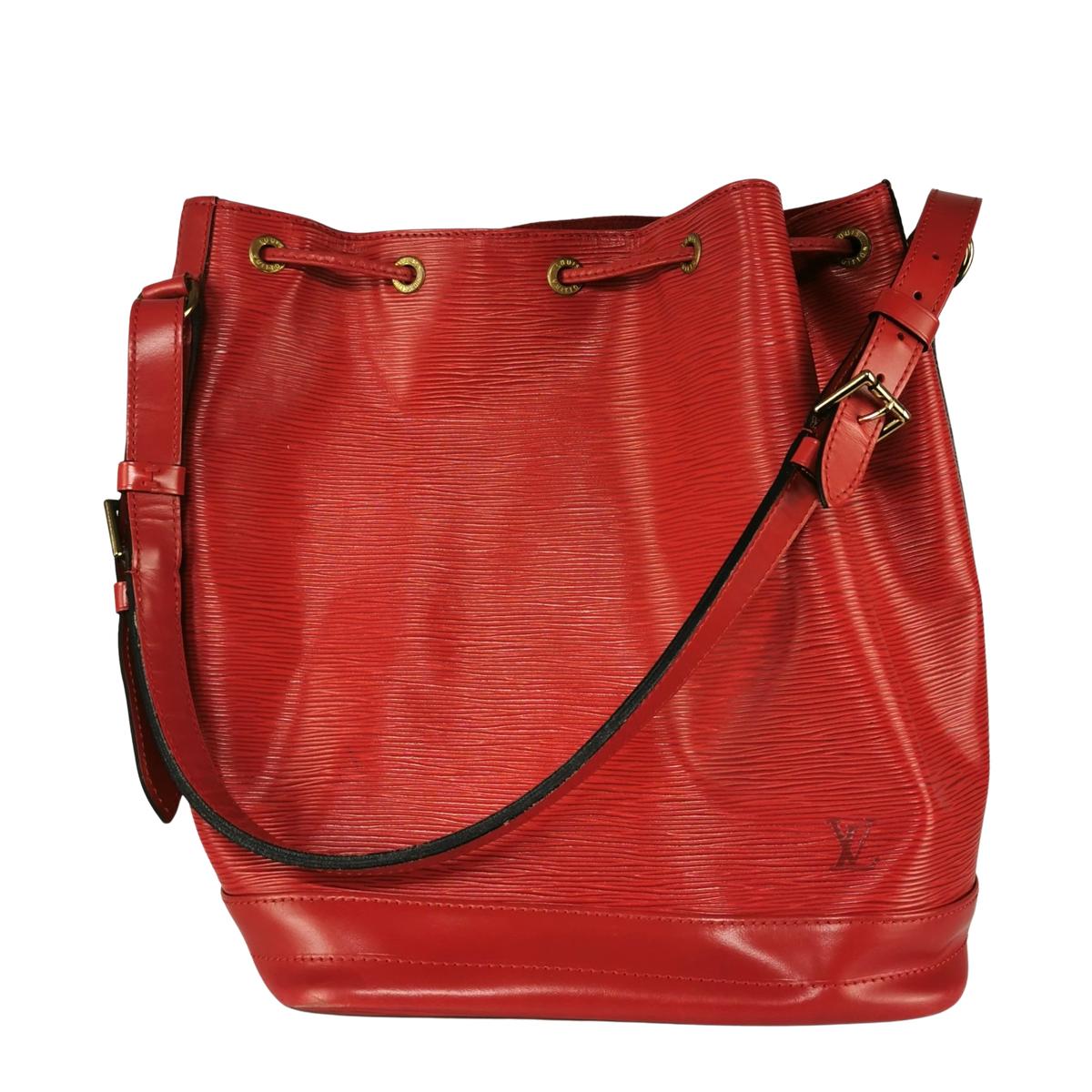 Sac à main LOUIS VUITTON Noé cuir rouge