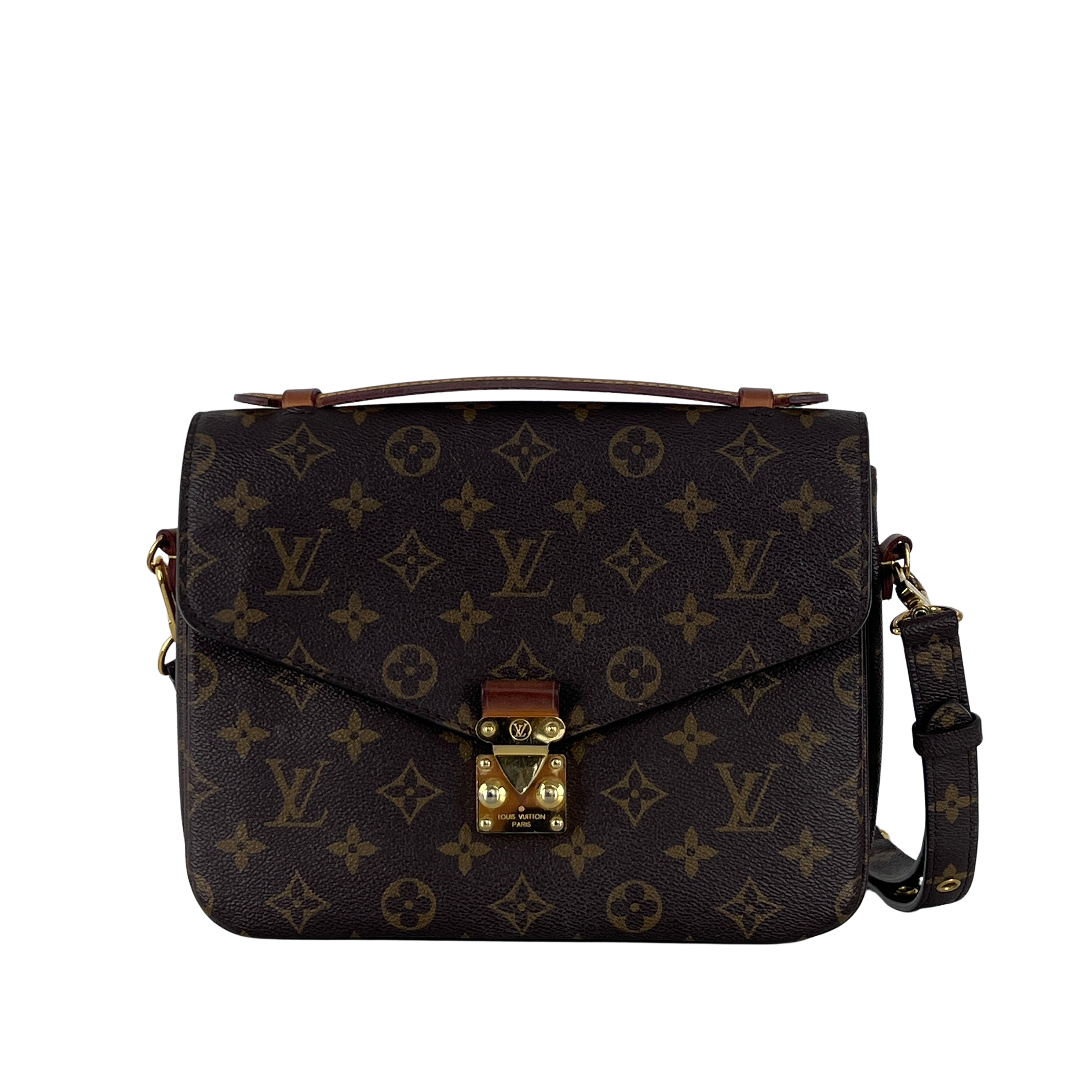 Sac à main LOUIS VUITTON Metis toile et cuir marron