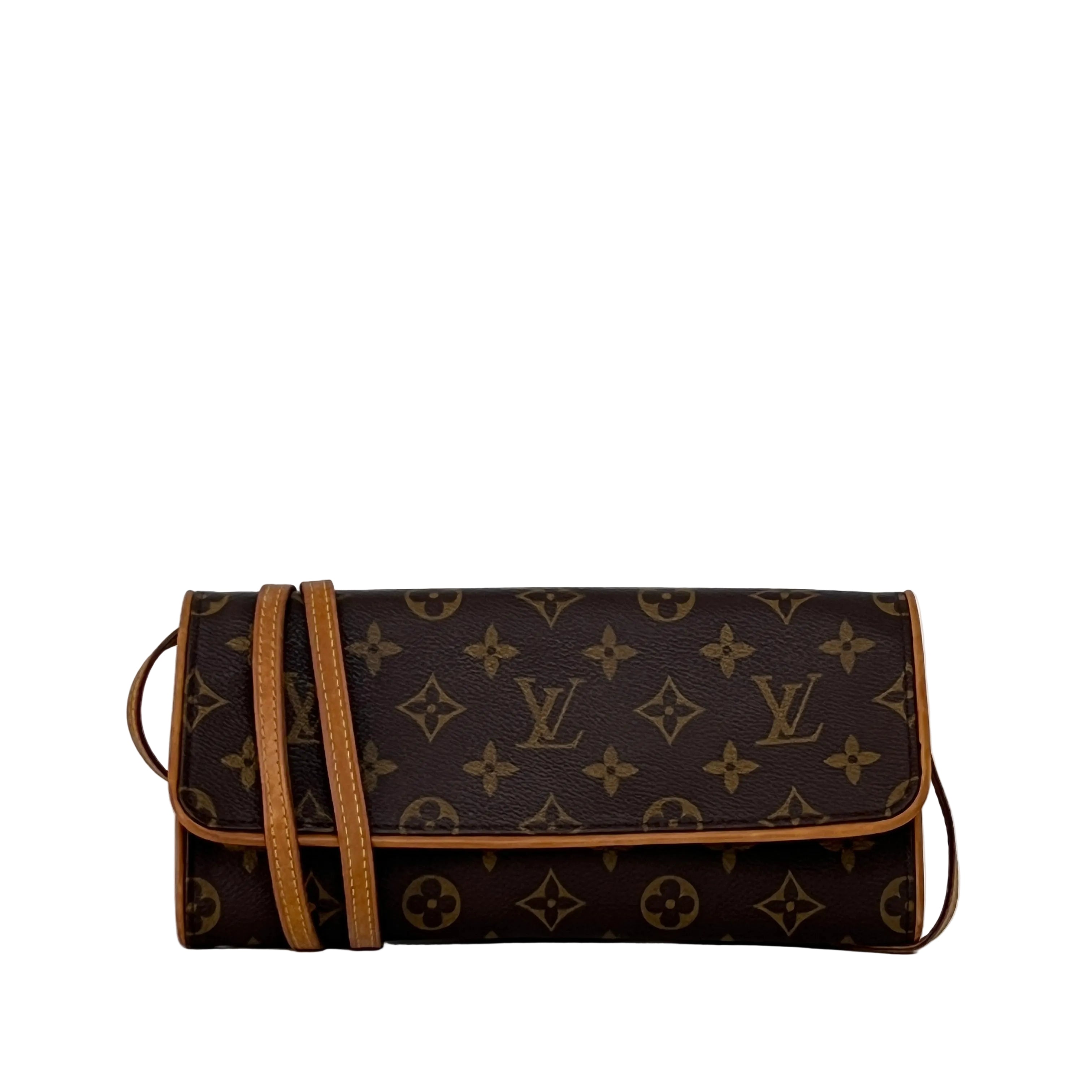 Sac à bandoulière LOUIS VUITTON Twin GM toile et cuir marron vintage 2000