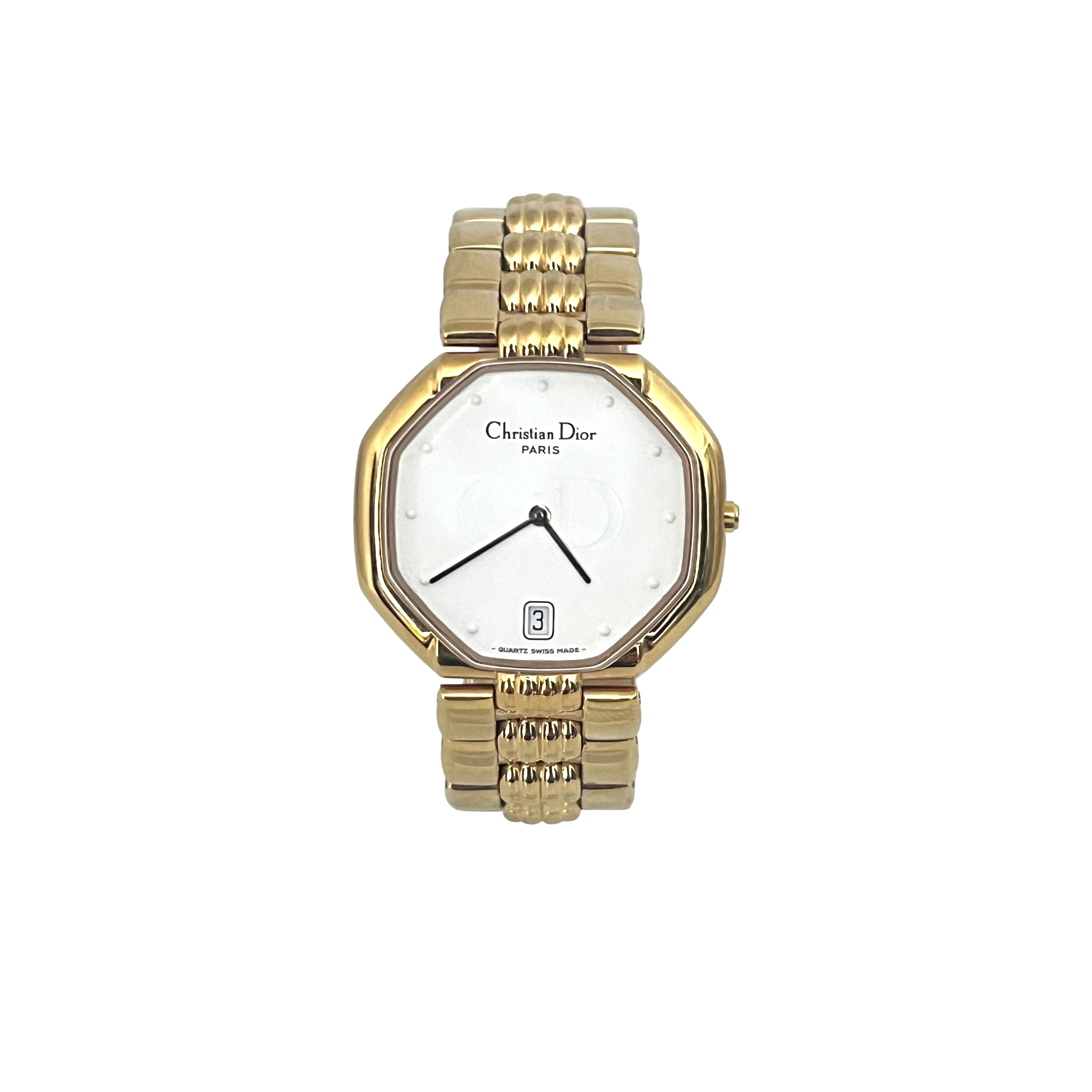 Montre DIOR Octagon plaqué or dorée