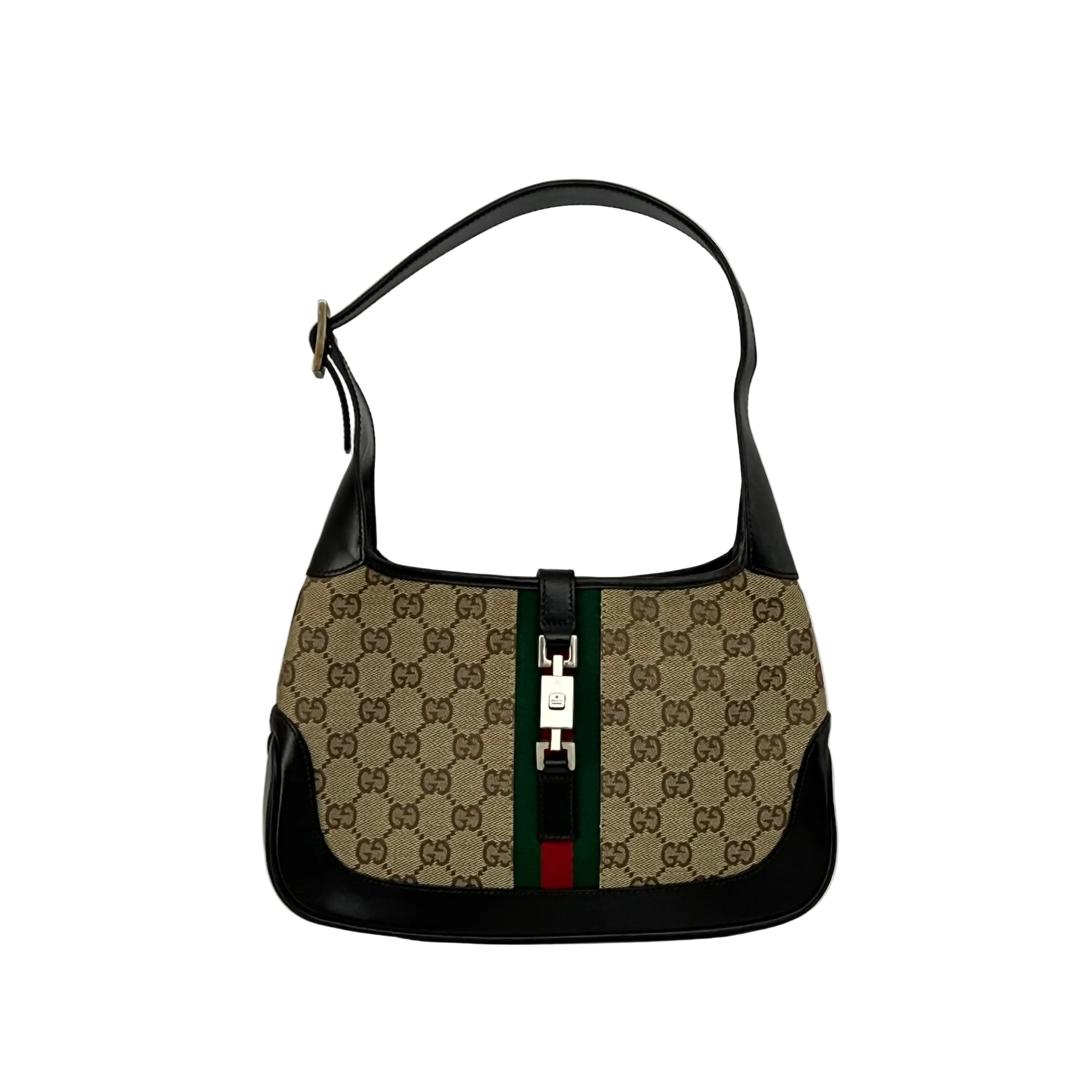 Sac GUCCI Jackie Small toile et cuir marron