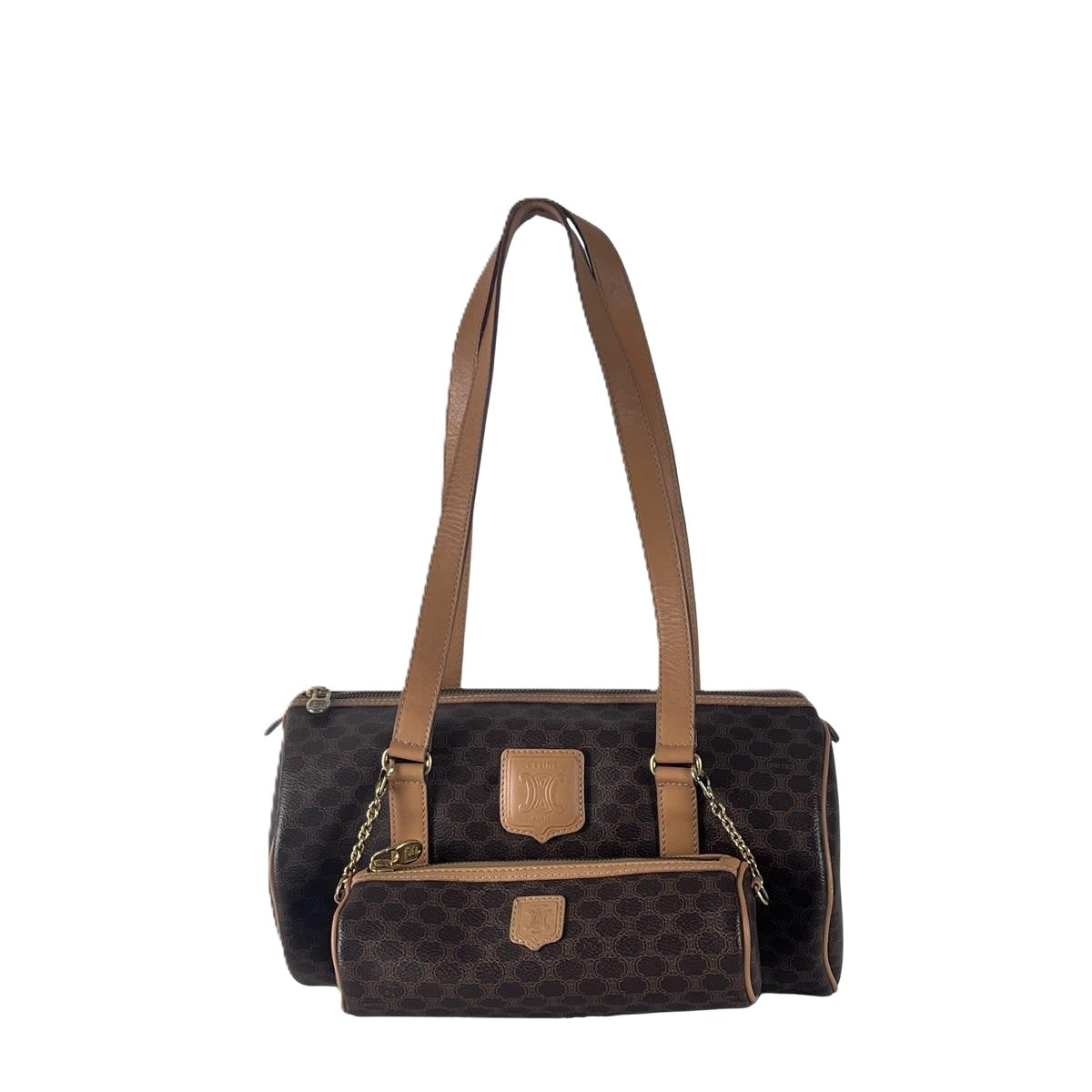Sac à main CELINE Papillon toile et cuir marron
