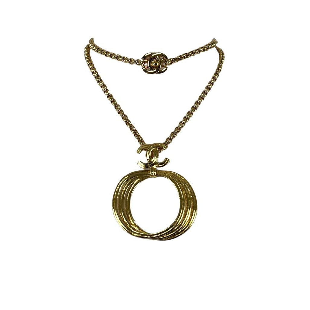 Collier CHANEL CC plaqué or doré