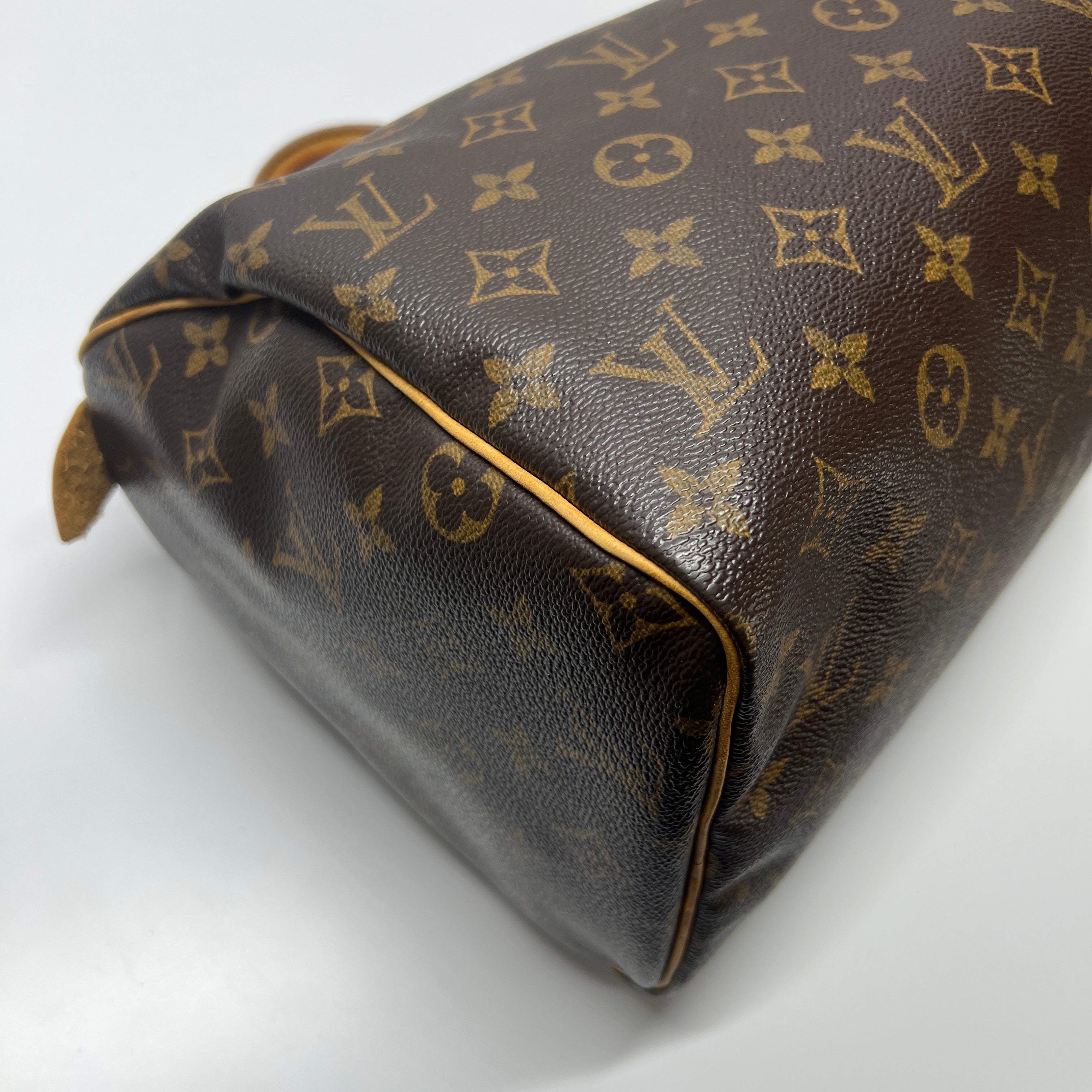 Sac à main LOUIS VUITTON Speedy 30 toile et cuir marron