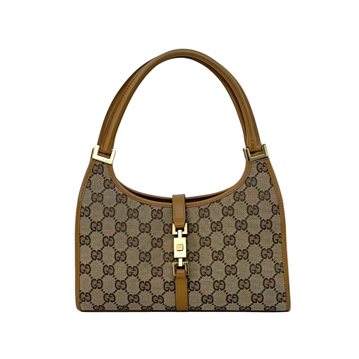 Sac GUCCI Jackie Small toile et cuir beige