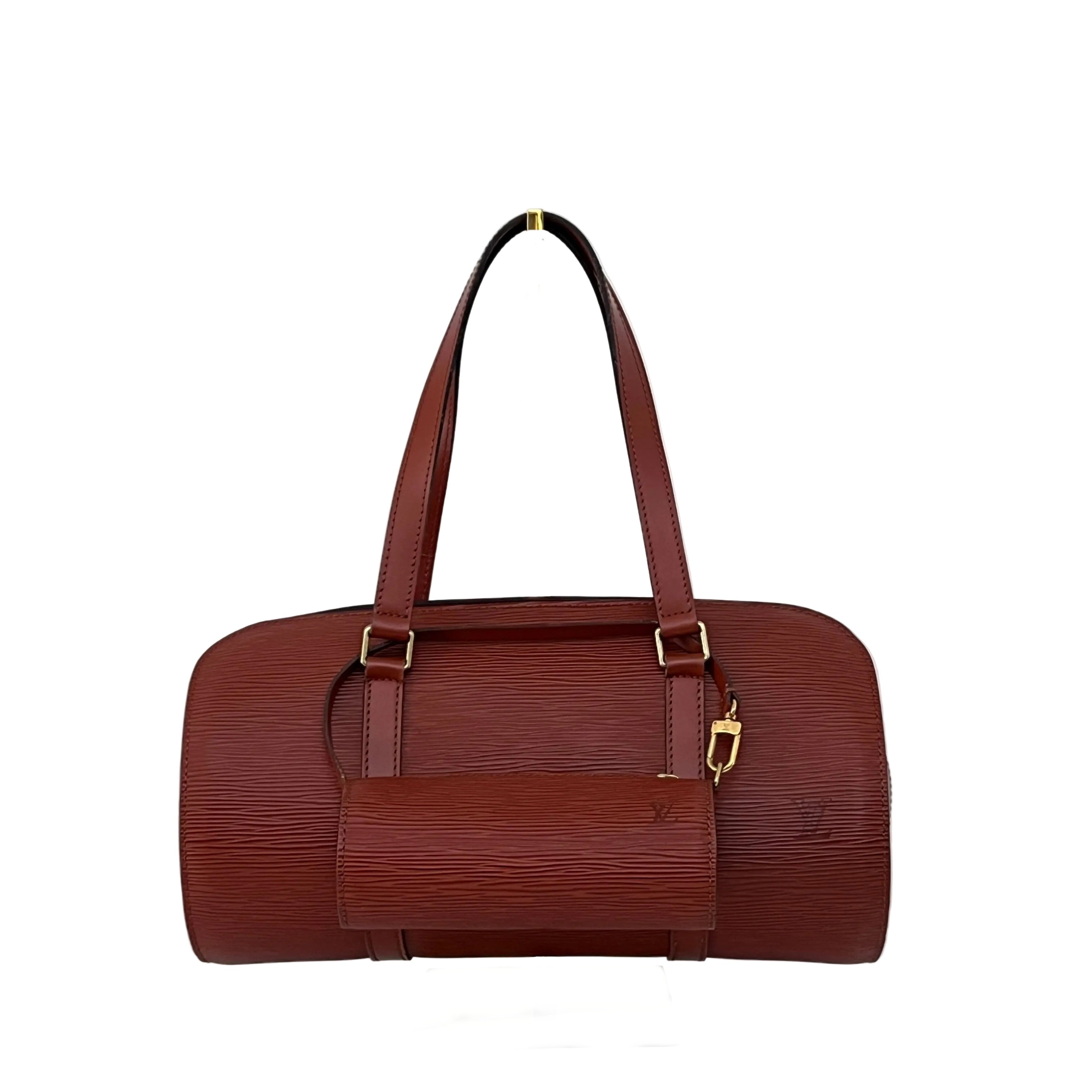 Sac LOUIS VUITTON Soufflot cuir épi marron vintage 1996