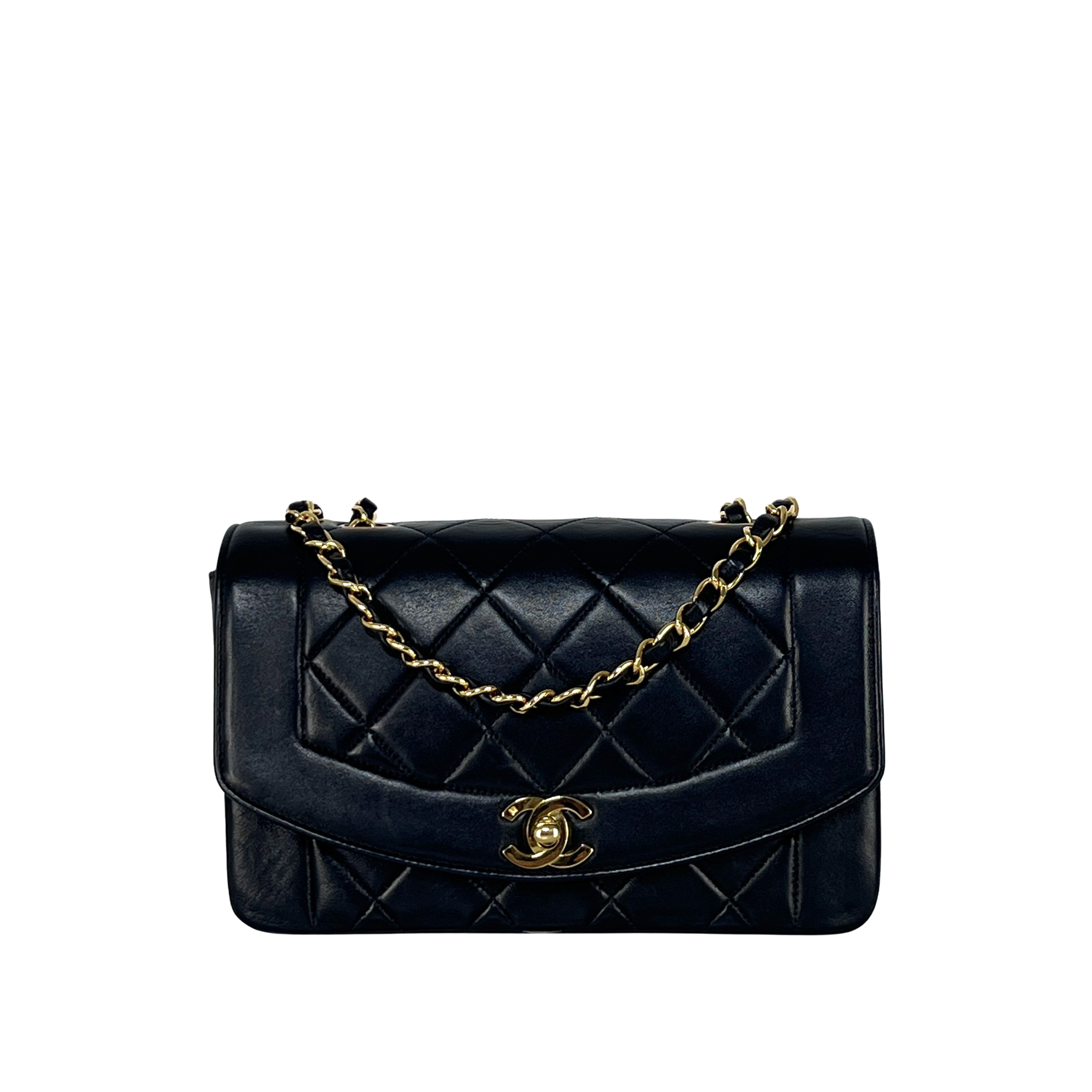 Sac à main CHANEL Diana Small cuir d'agneau noir