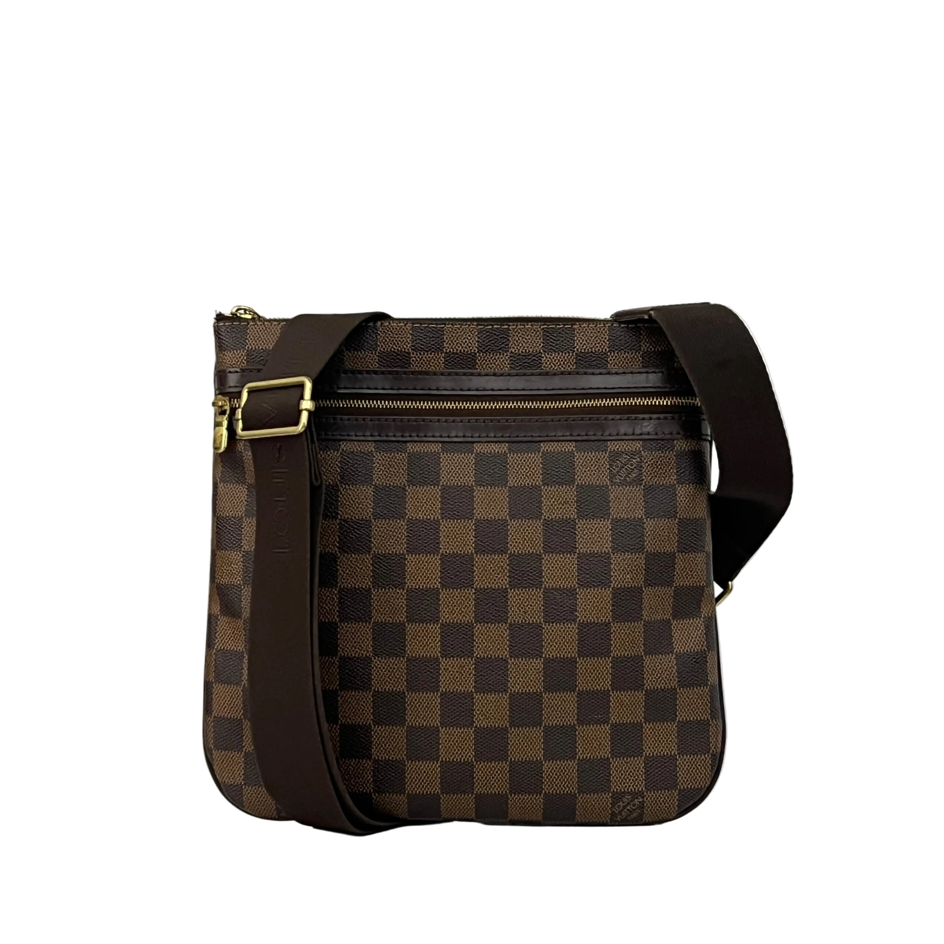 Sac à bandoulière LOUIS VUITTON Bosphore toile et cuir marron
