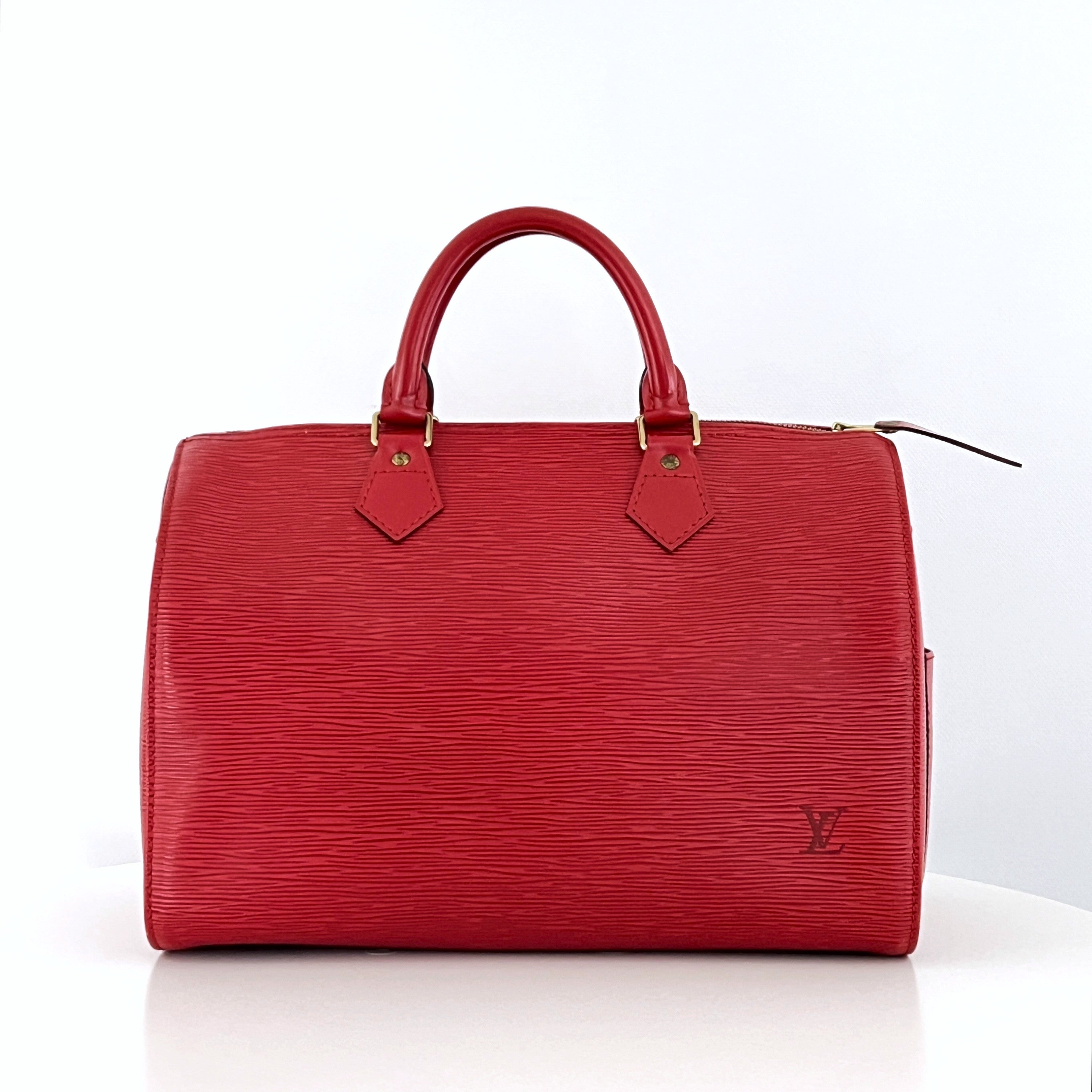 LOUIS VUITTON Speedy 30 handbag in red Epi leather