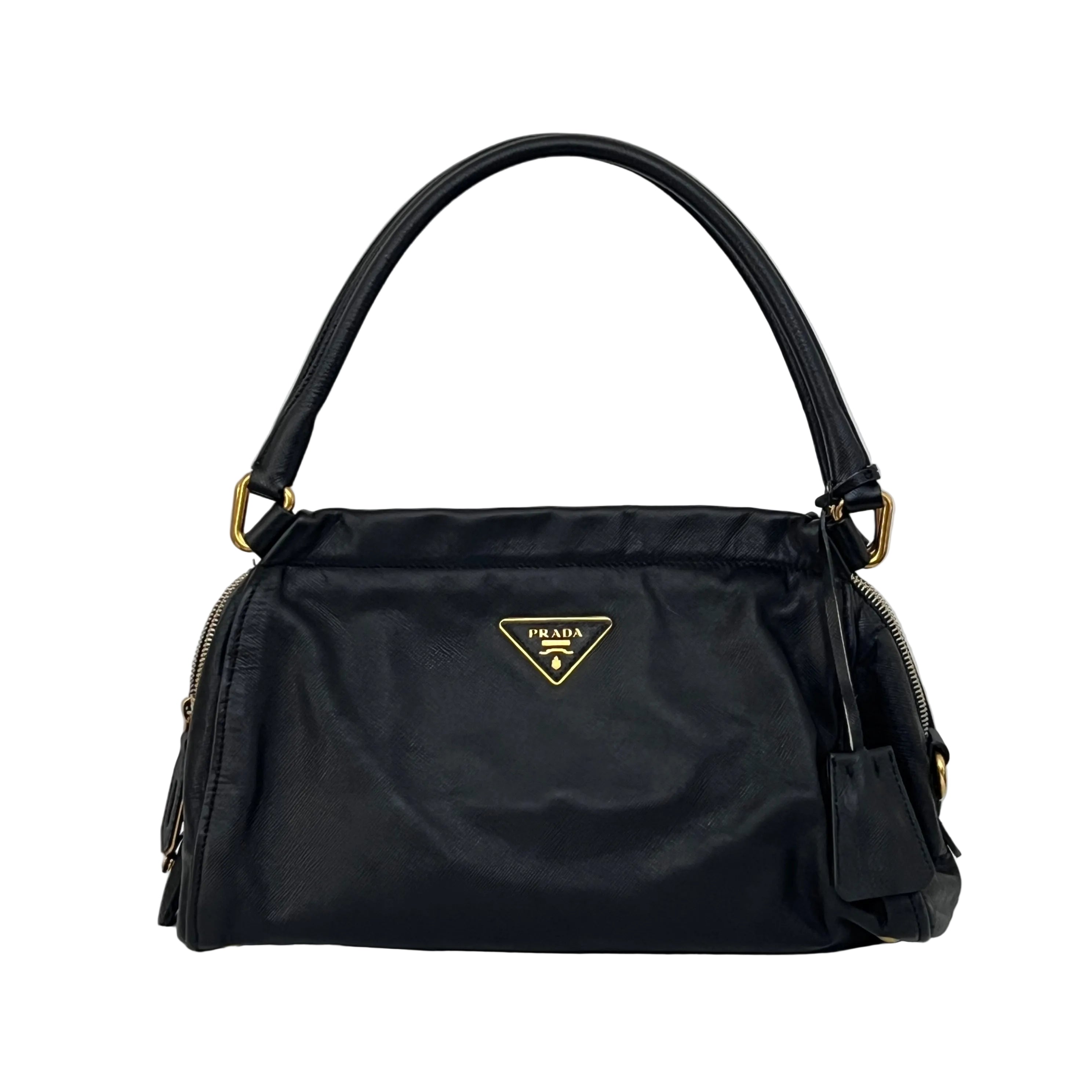 Sac à bandoulière PRADA Hobo cuir Saffiano noir