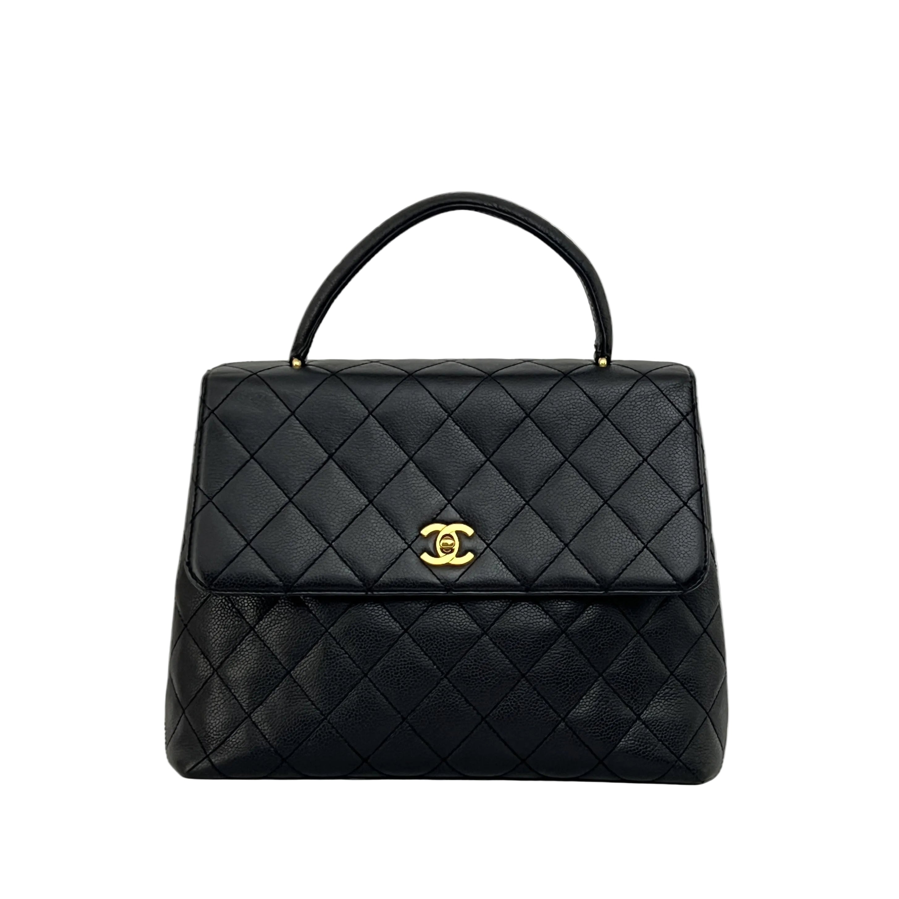 Sac à main CHANEL Top Handle cuir caviar noir
