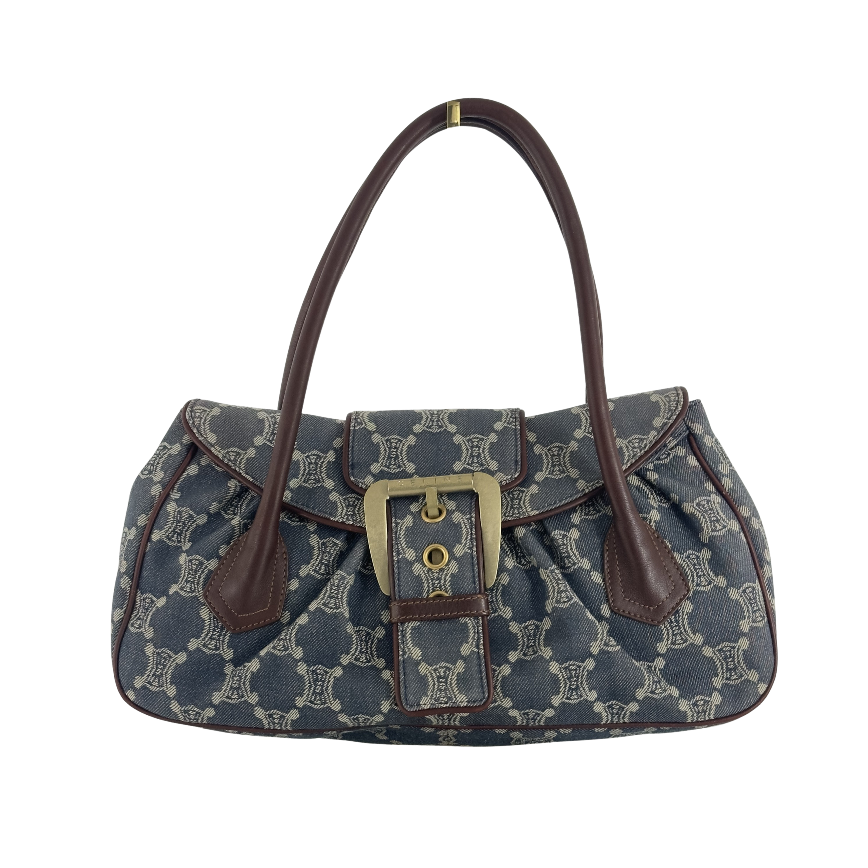 Sac à main CELINE Macadam MM denim bleu