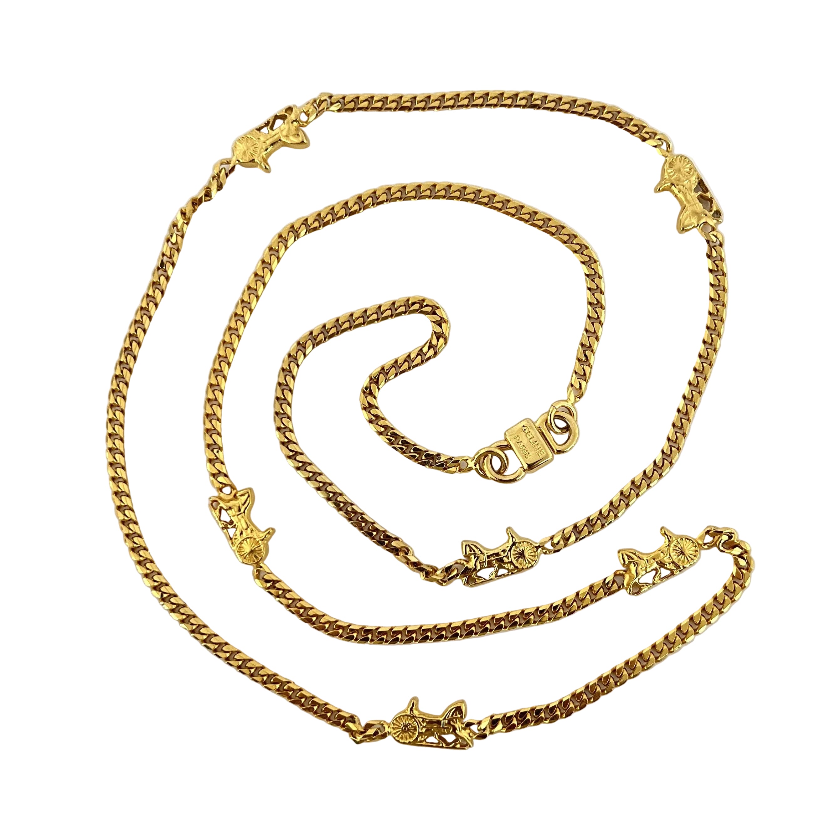 Collier CELINE Chaîne carriage Circa 1990