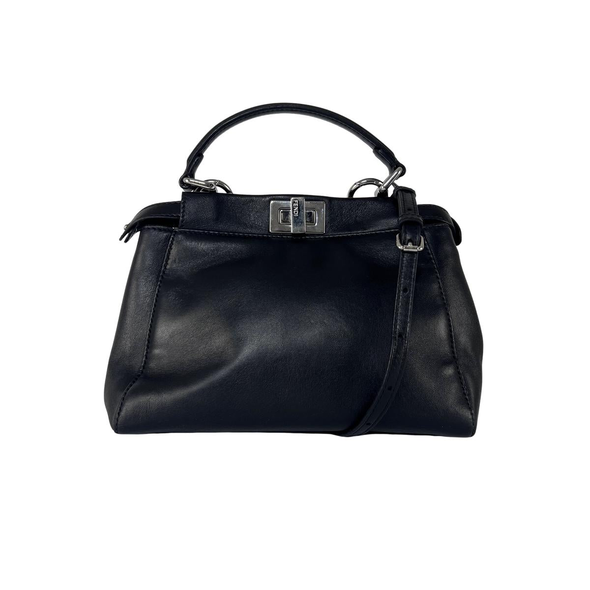 Sac à main FENDI Peekaboo cuir noir