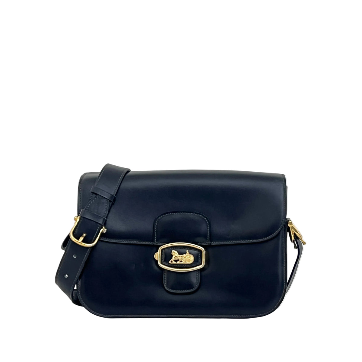 CELINE Triomphe bag in black smooth leather