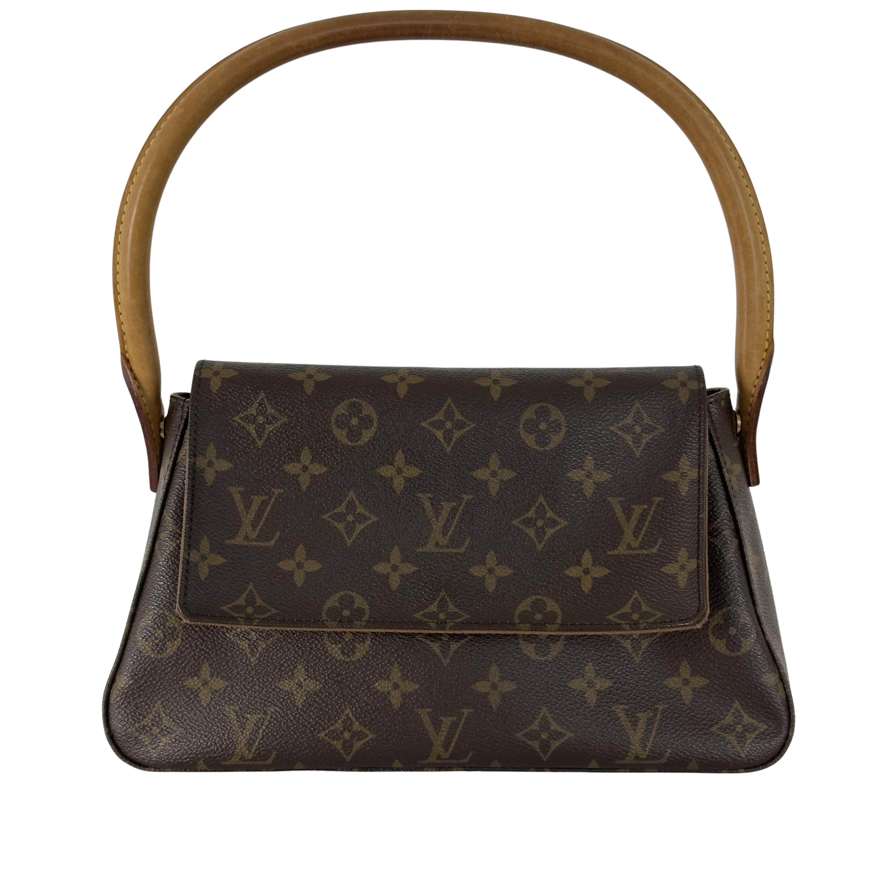 Sac à main LOUIS VUITTON Looping PM toile et cuir marron