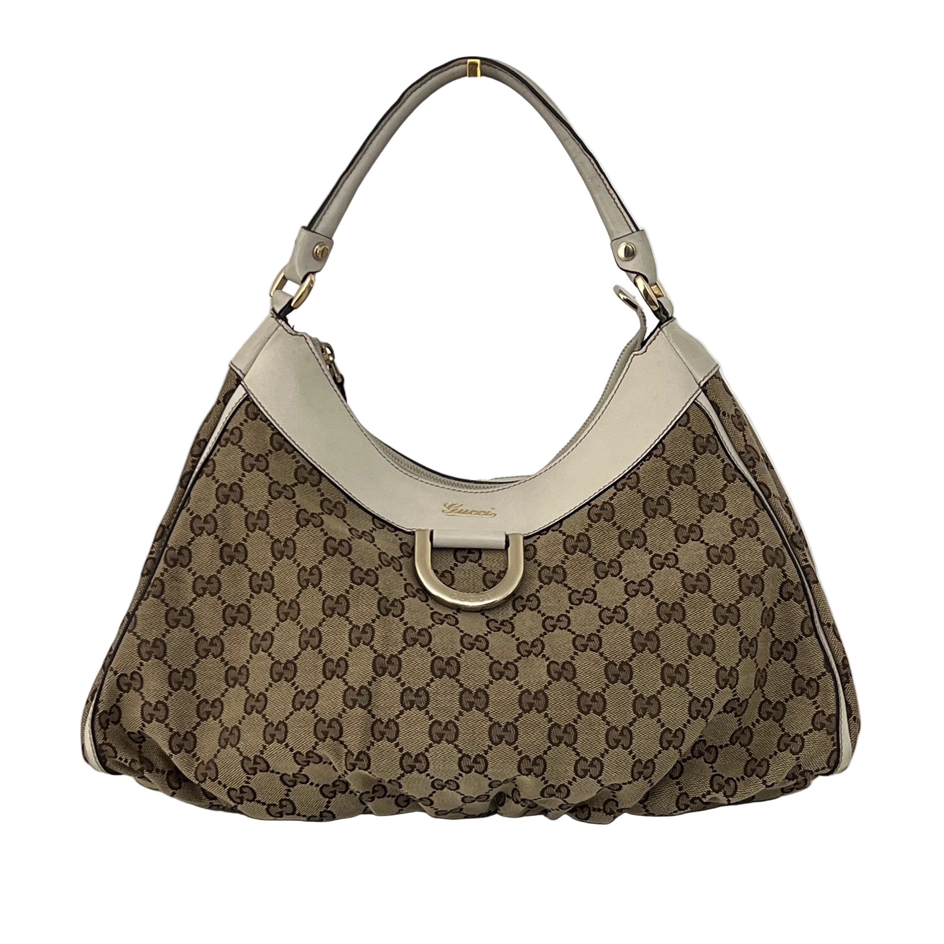 Sac GUCCI Hobo toile et cuir marron