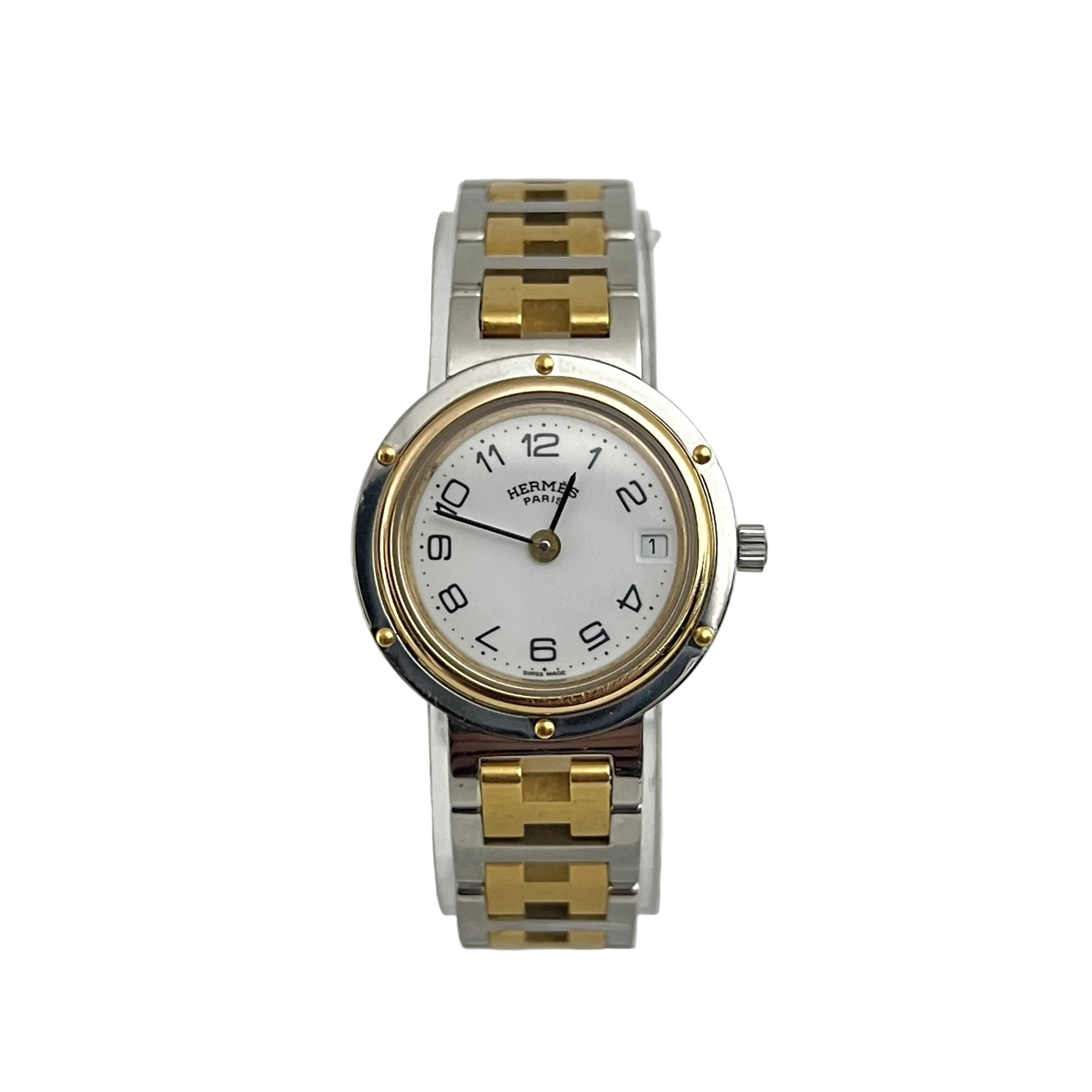 Montre HERMÈS Clipper acier bicolore