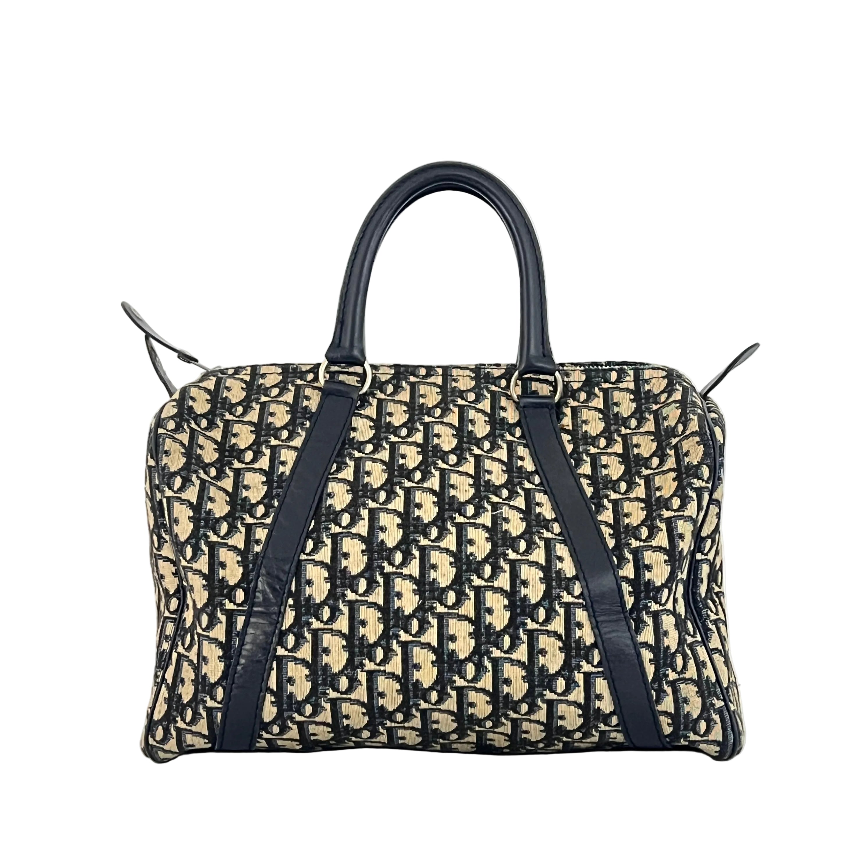 DIOR Boston Trotter Mini handbag in navy canvas and leather