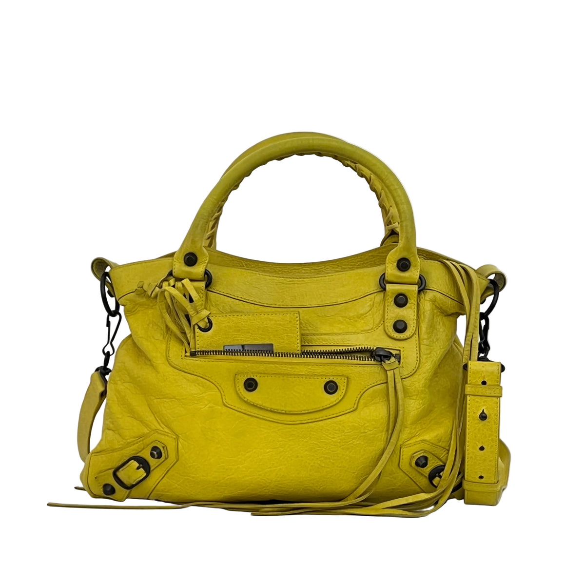 Sac BALENCIAGA The First cuir lisse jaune