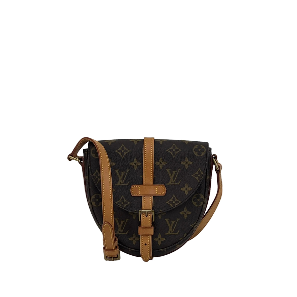 Sac à bandoulière LOUIS VUITTON Chantilly PM toile et cuir marron vintage 1992