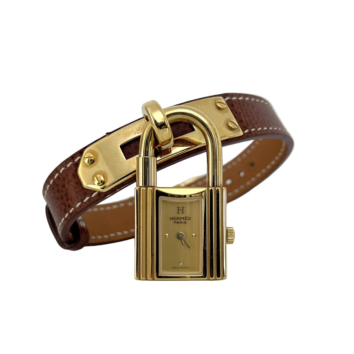 Montre HERMÈS Kelly plaqué or doré