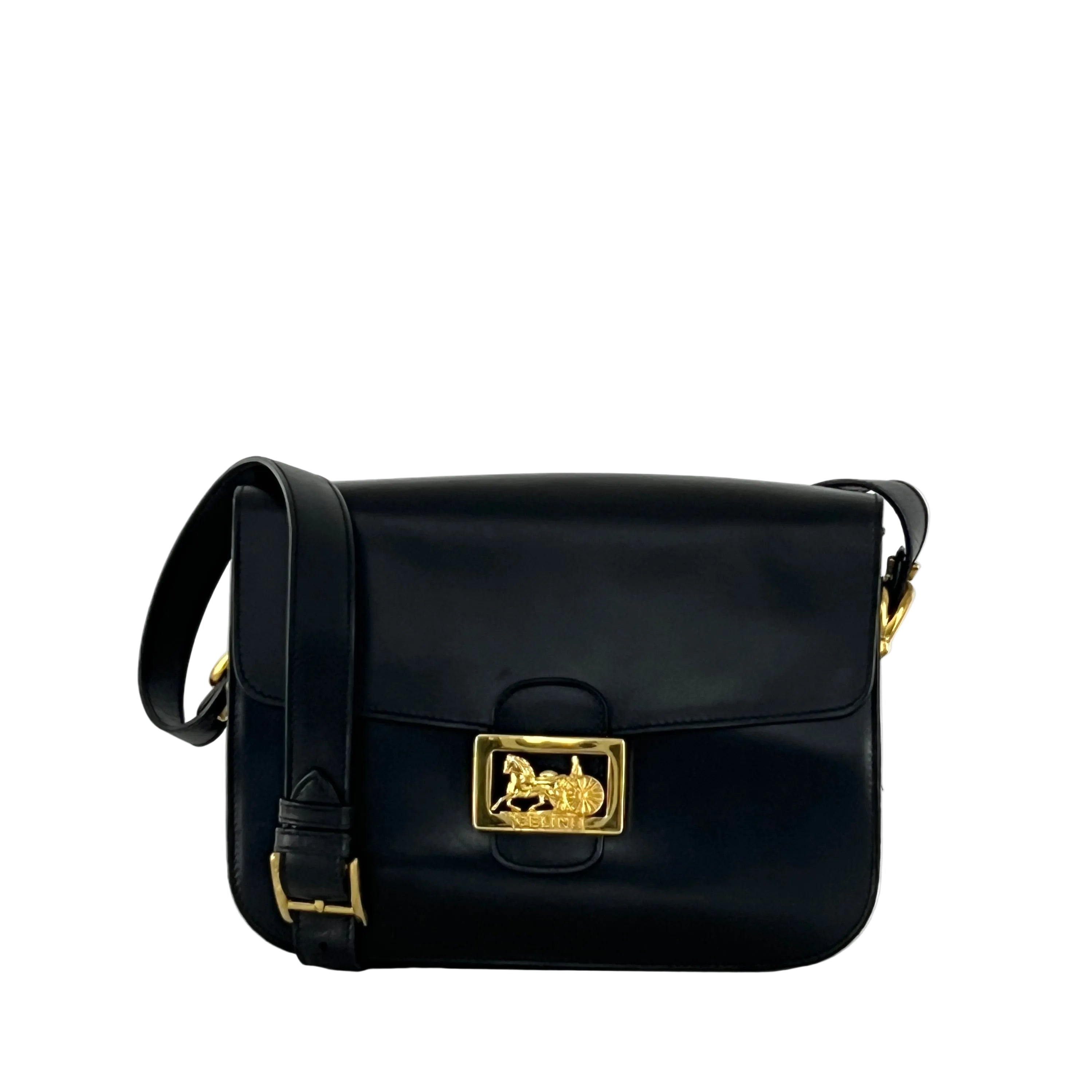 Sac à main CELINE Triomphe cuir noir