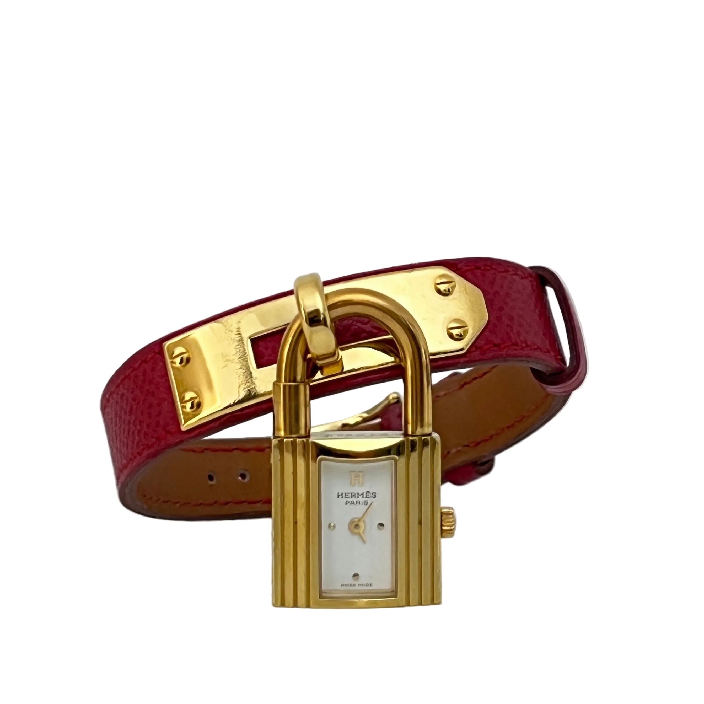 Montre HERMÈS Kelly plaqué or doré