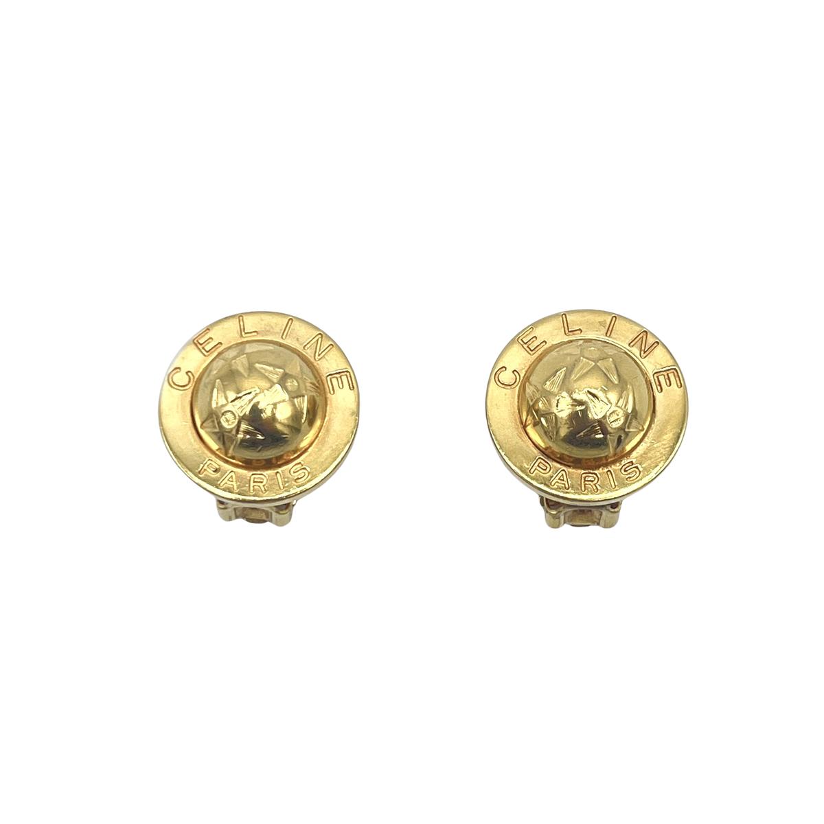 Boucles d'oreilles CELINE Clip On Globe métal Doré